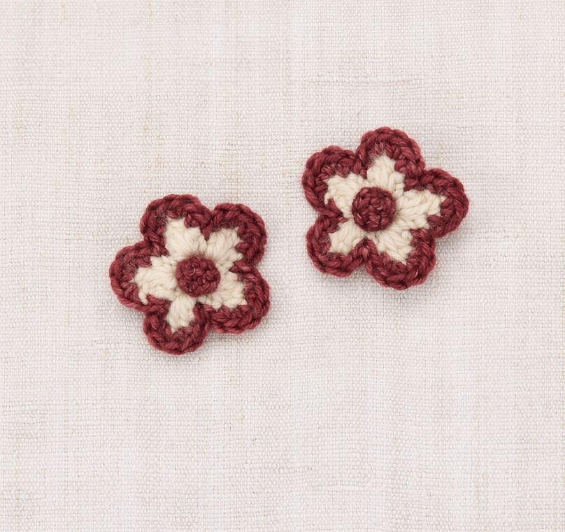 Misha & Puff  編織花花髮夾 Medium Flower Clip Set - String