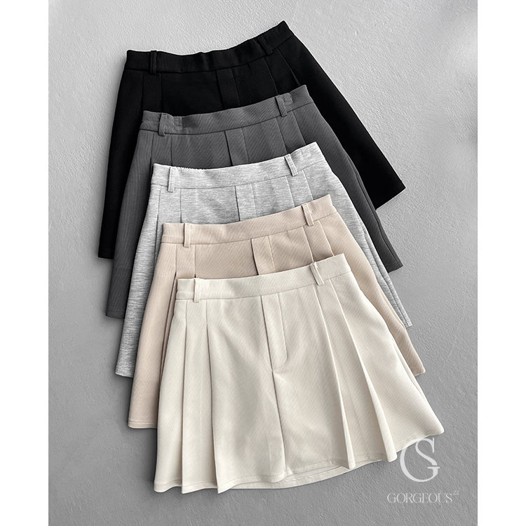 G9740 「高磅冬款糯米百摺褲裙」