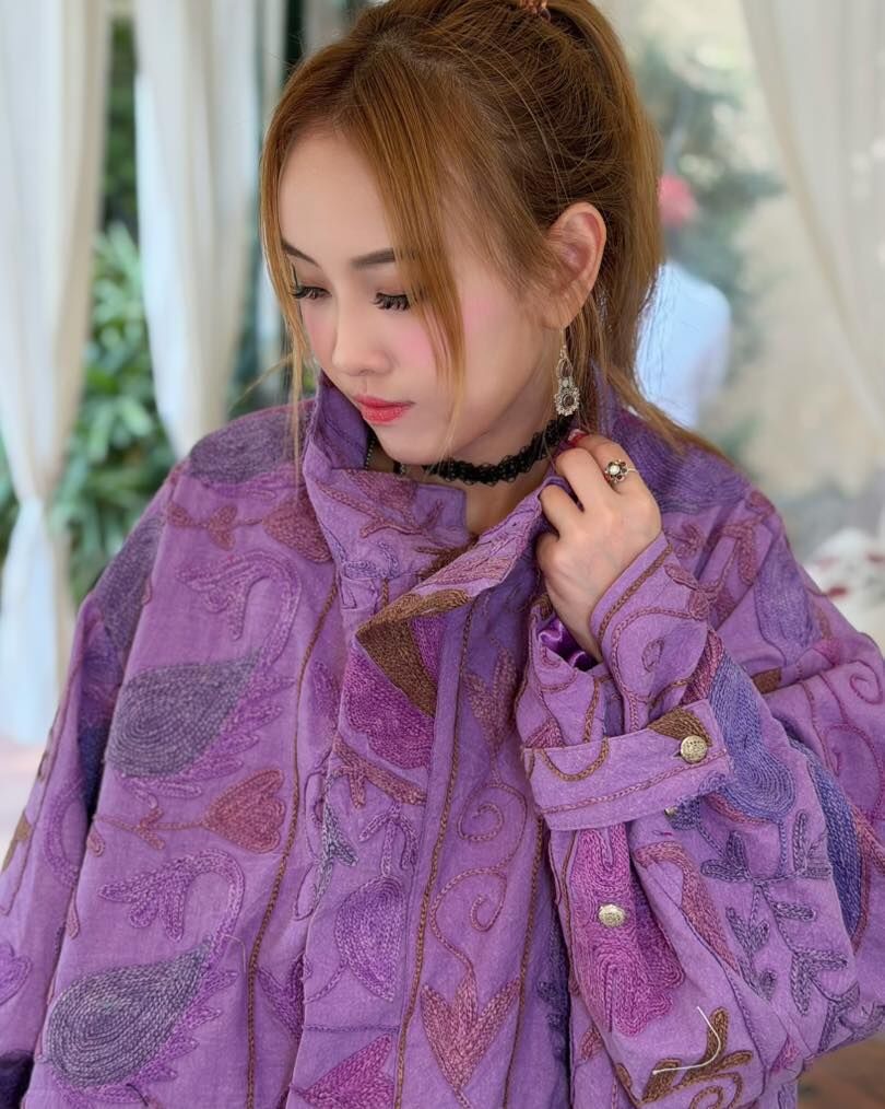 Macrame 印度原廠直送 刺繡外套 紫色