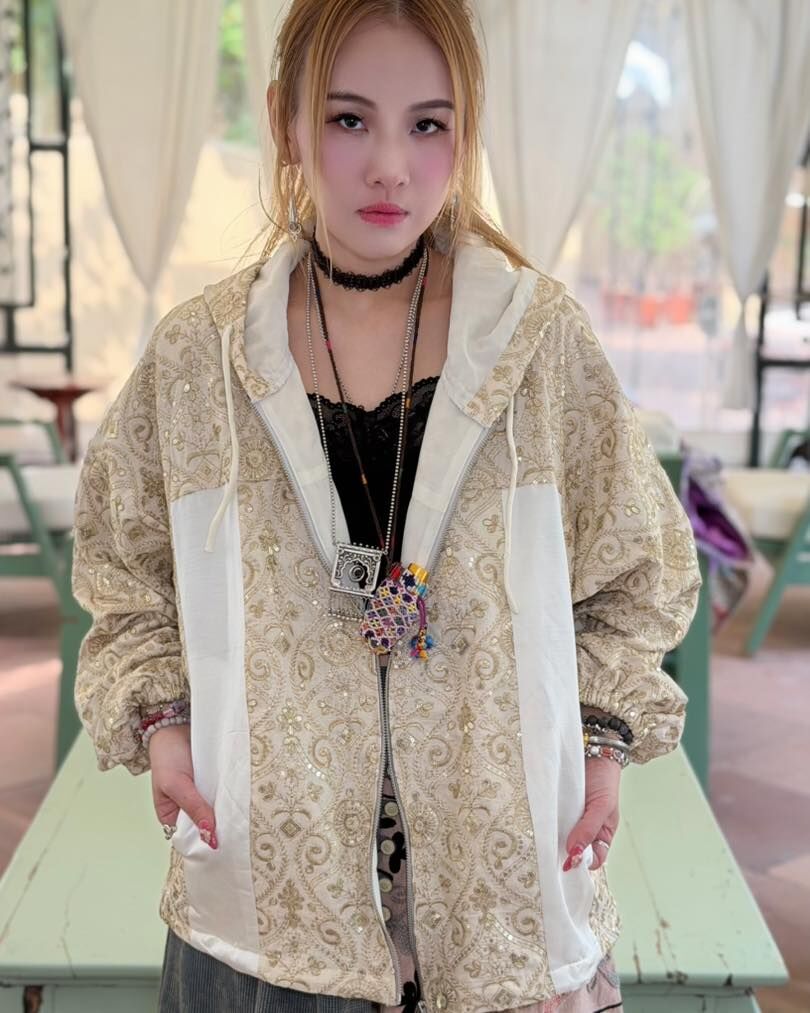 Macrame 印度原廠直送 刺繡外套 米色