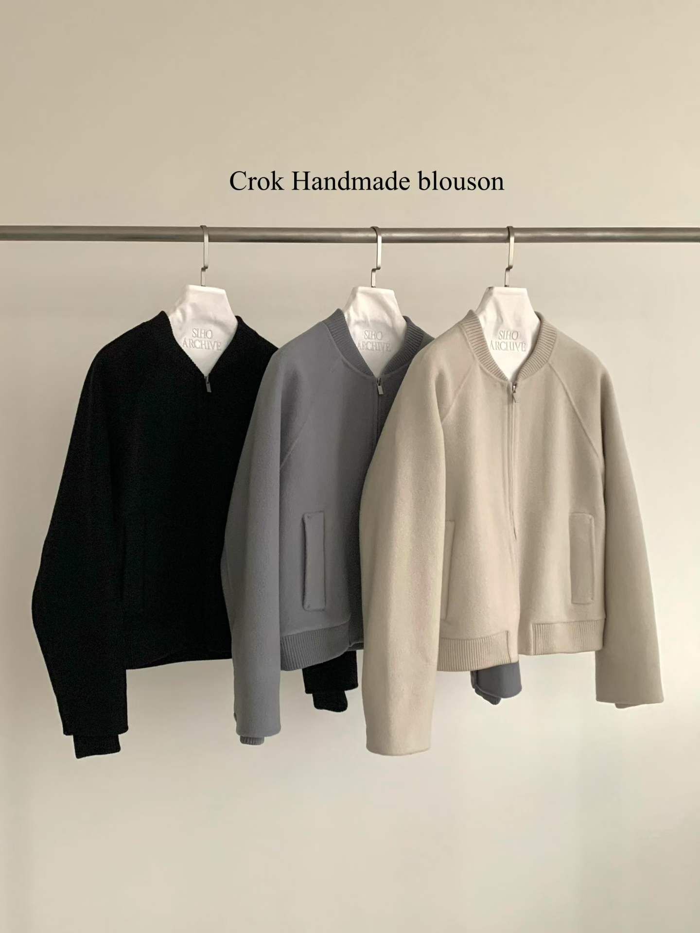 AP5111 80%羊毛圓領拉鏈外套