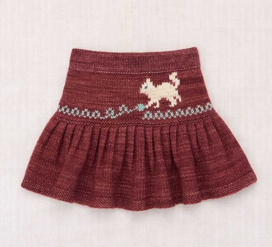 Misha & Puff 小貓玩毛線針織裙 Kitten Tangle Skirt - Madder Root