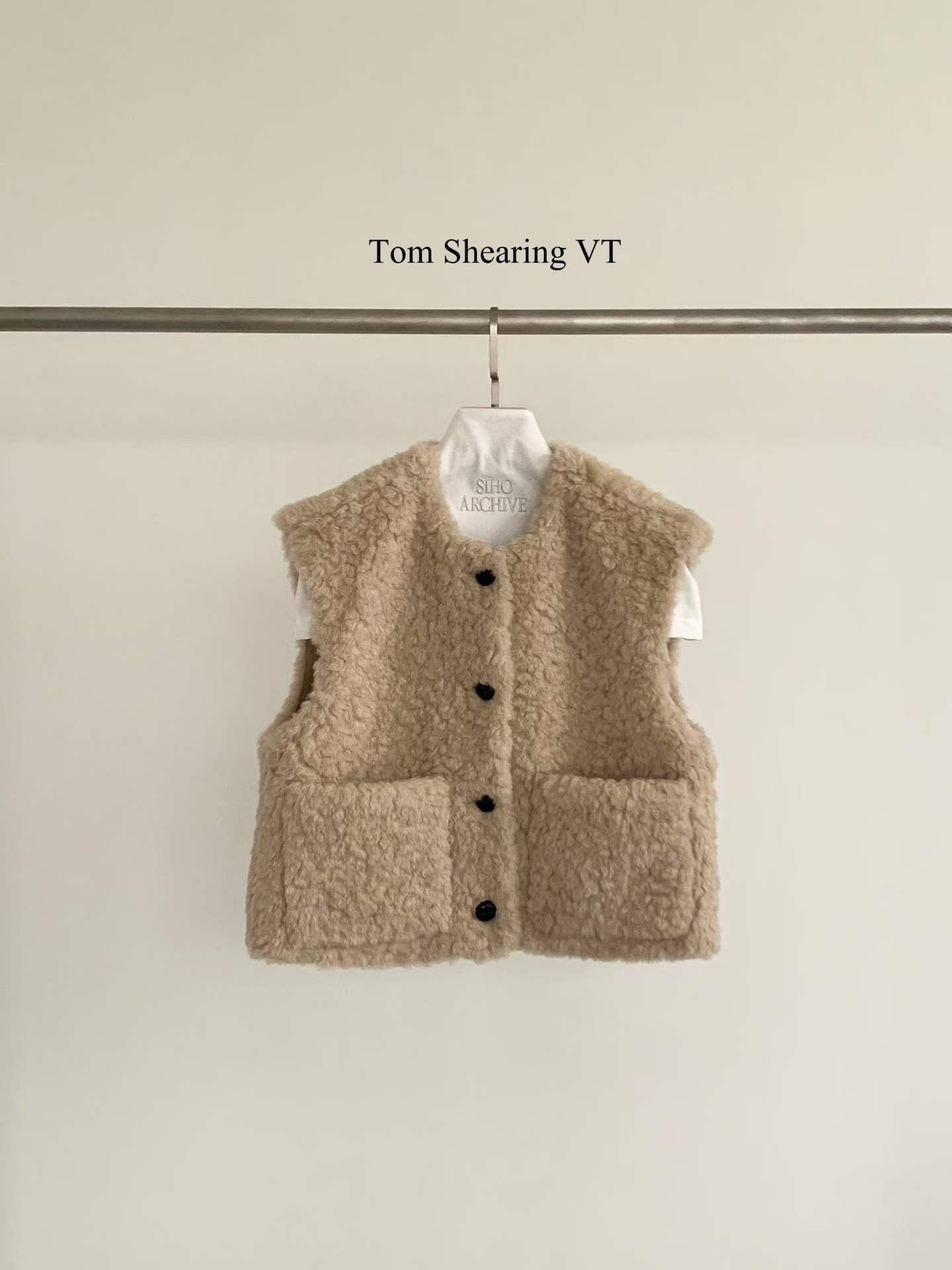 AP5113 羊羔毛排扣雙口袋背心馬甲