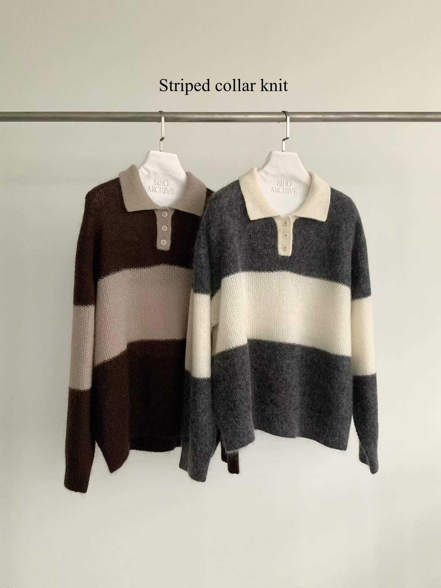 AP5116 拼色粗間翻領上衣