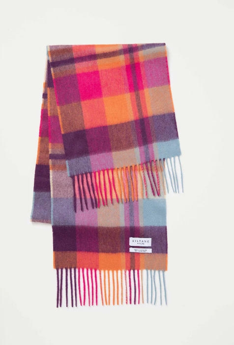 現貨） S12 Square Check Cashmere Scarf - Orient Ginger 頸巾size: 160CMx25CM 羊絨加長size：190CMx30CM 100%蘇格蘭製造 羊毛$188 羊絨$488 羊絨加長$688