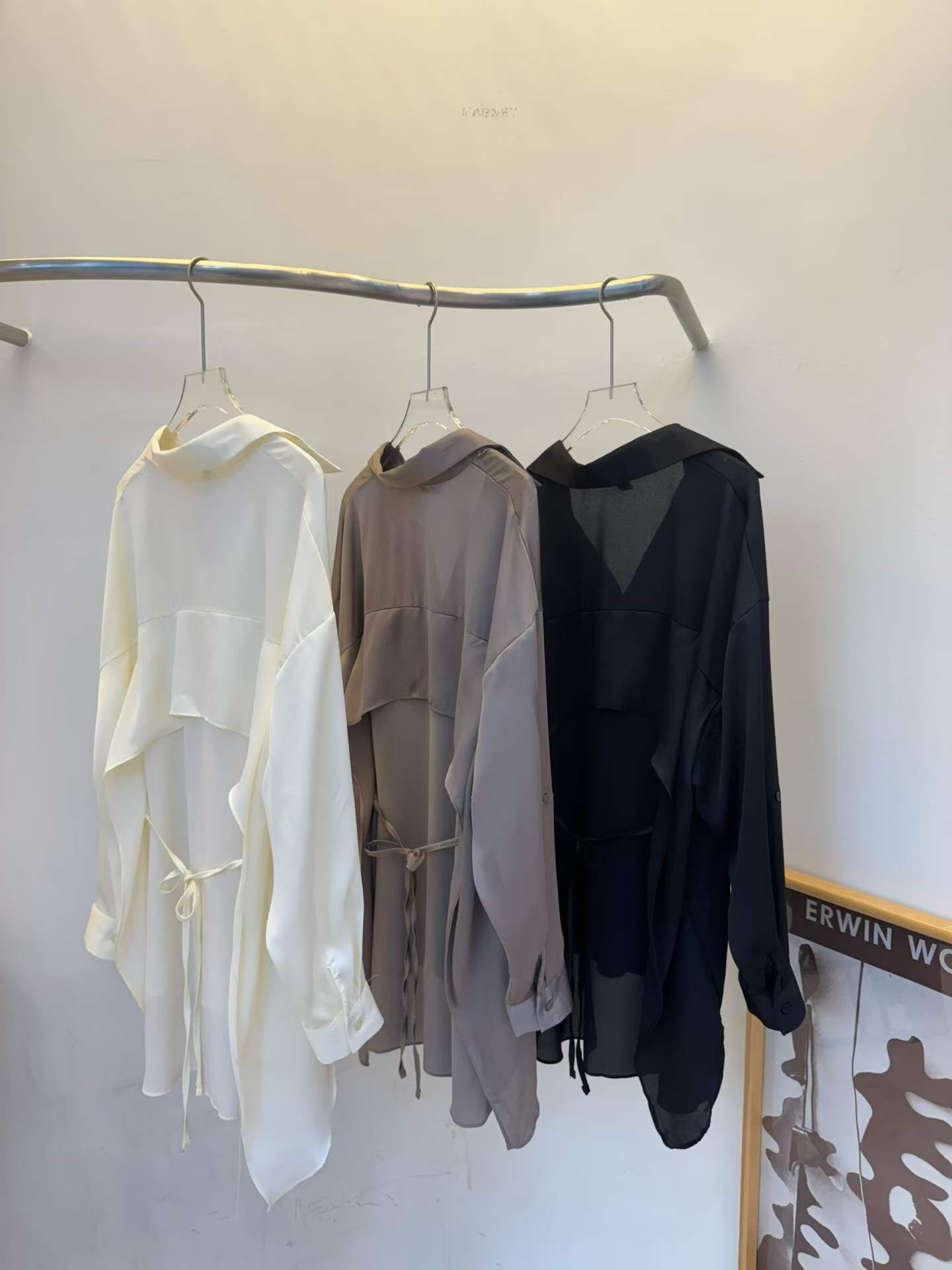 MG5122 後綁腰絲質飄飄恤衫