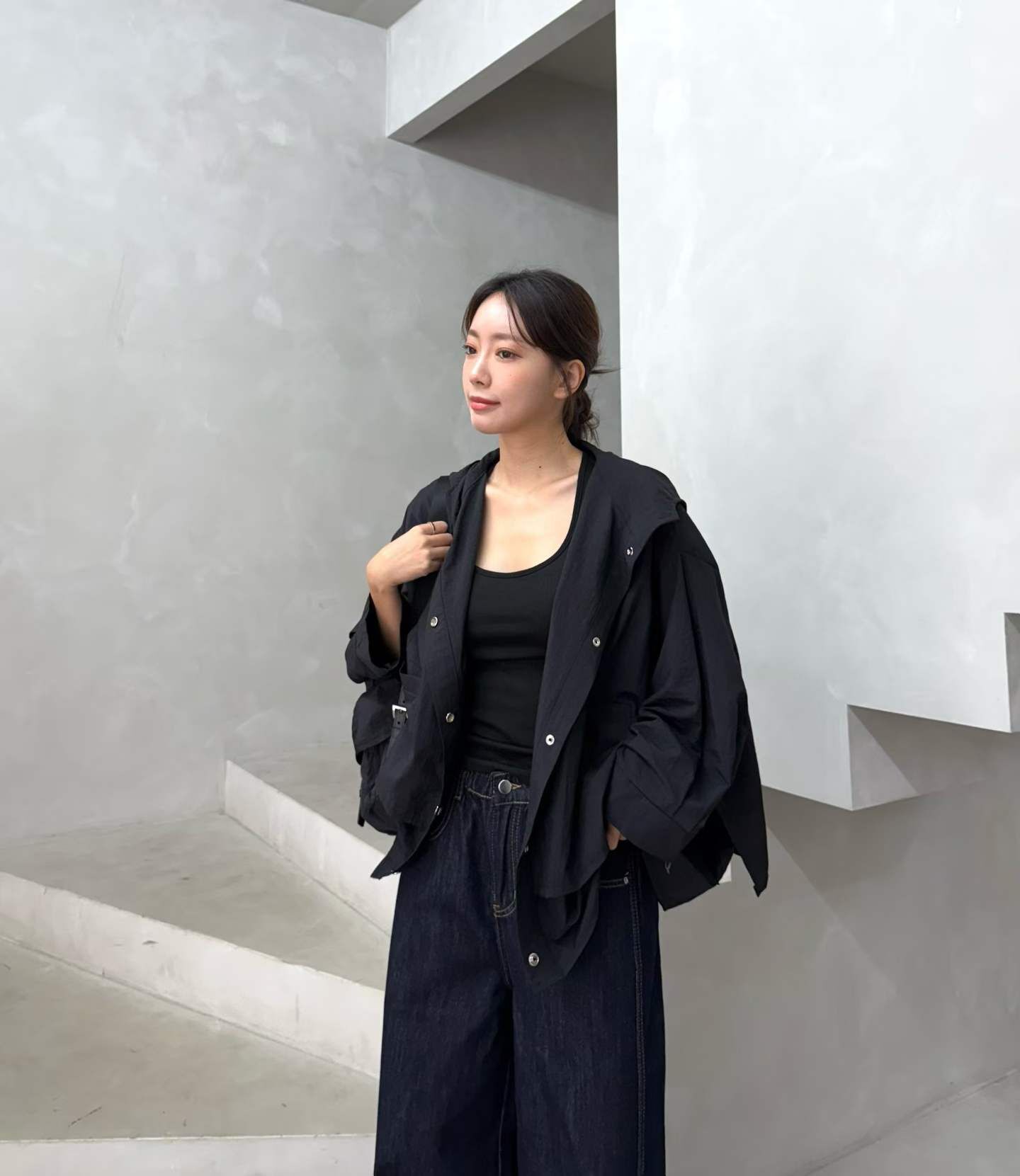 MG5123 啪啪扣連帽外套上衣