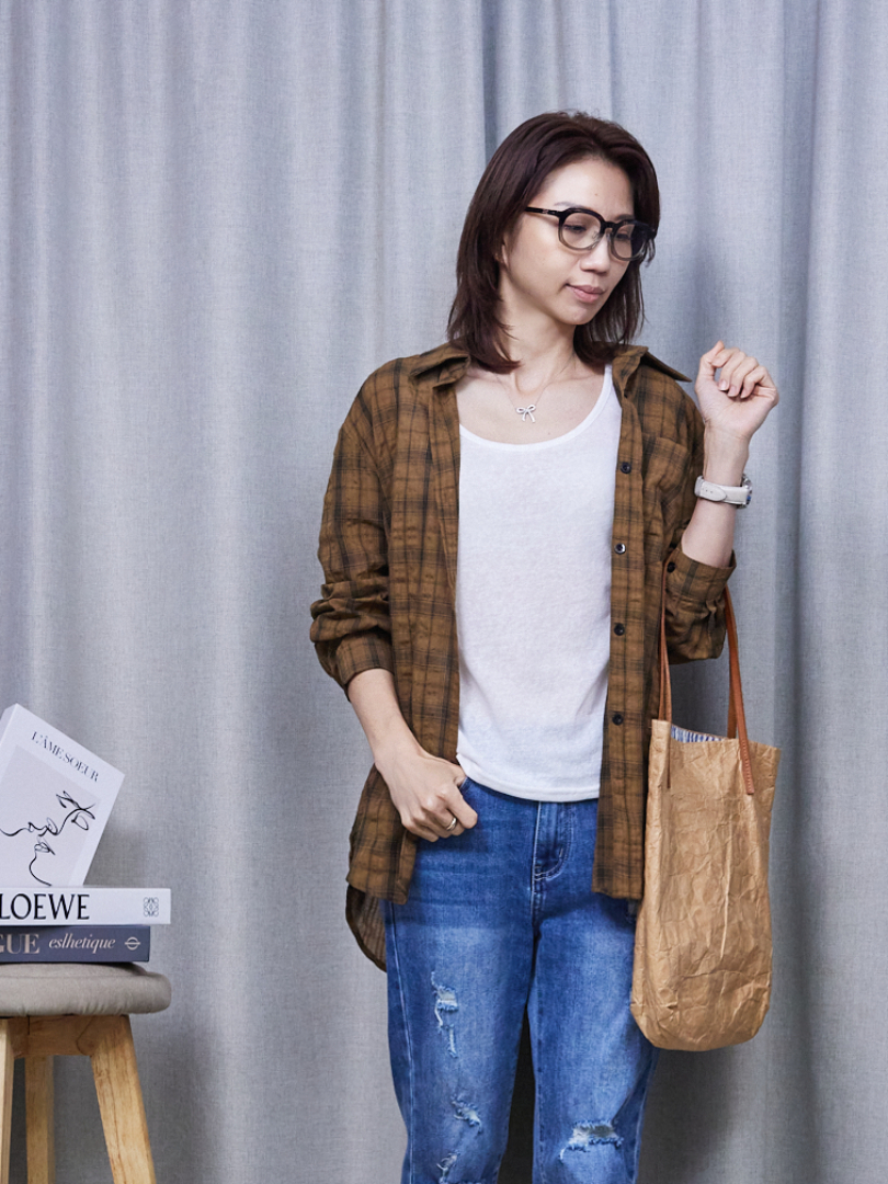 溫柔格紋季｜輕盈襯衫的秋日層次學 (二件式)