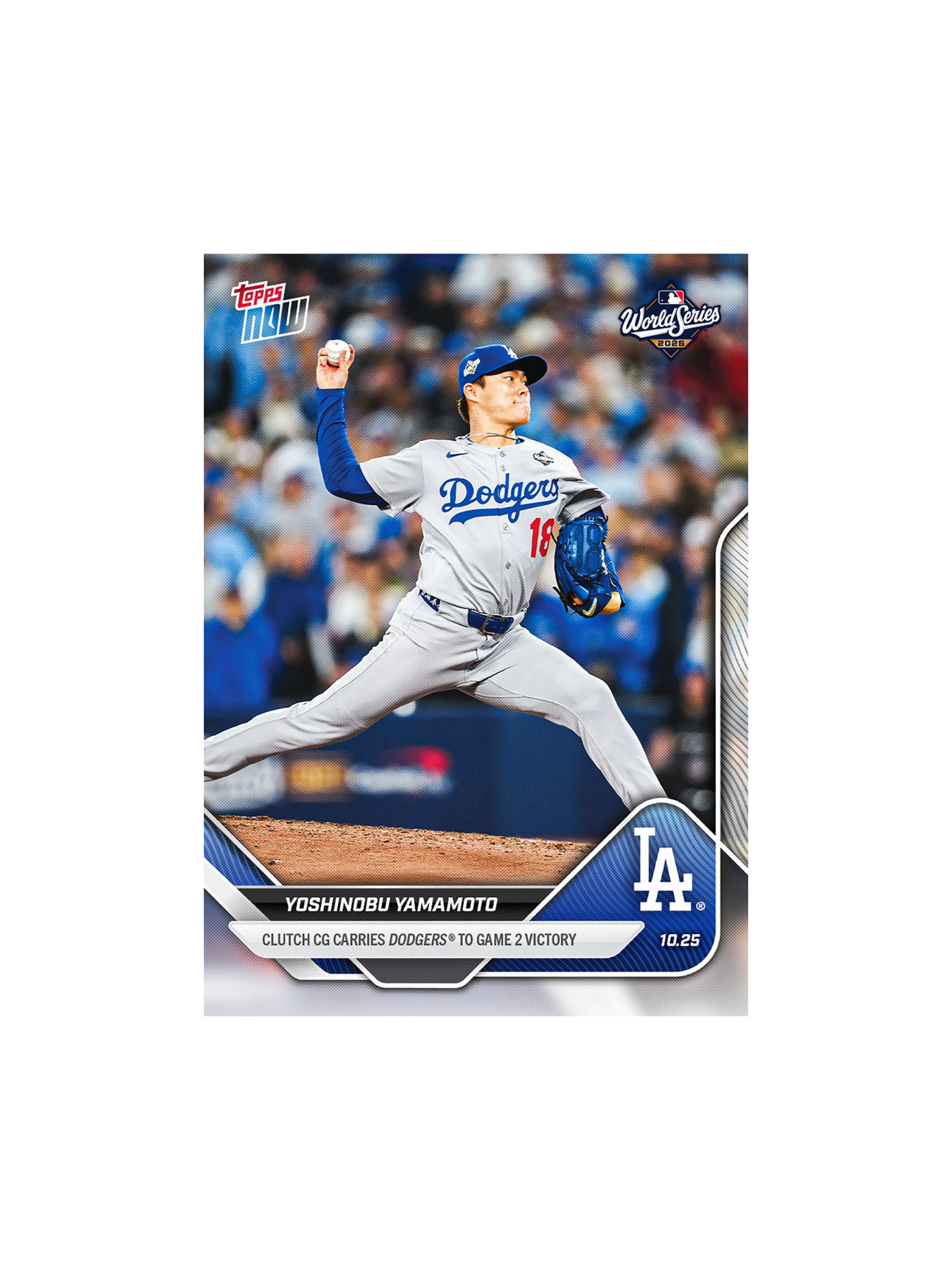 山本由伸 連兩場完投勝 球員卡 Yoshinobu Yamamoto 2025 MLB Topps NOW® Card #901