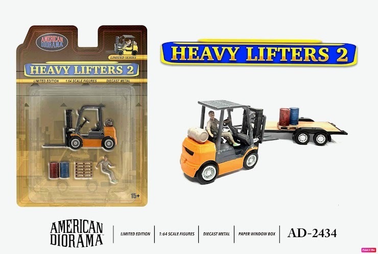 PO-$125 * AMERICAN DIORAMA * 1:64 Figure Set: Heavy Lifters 2