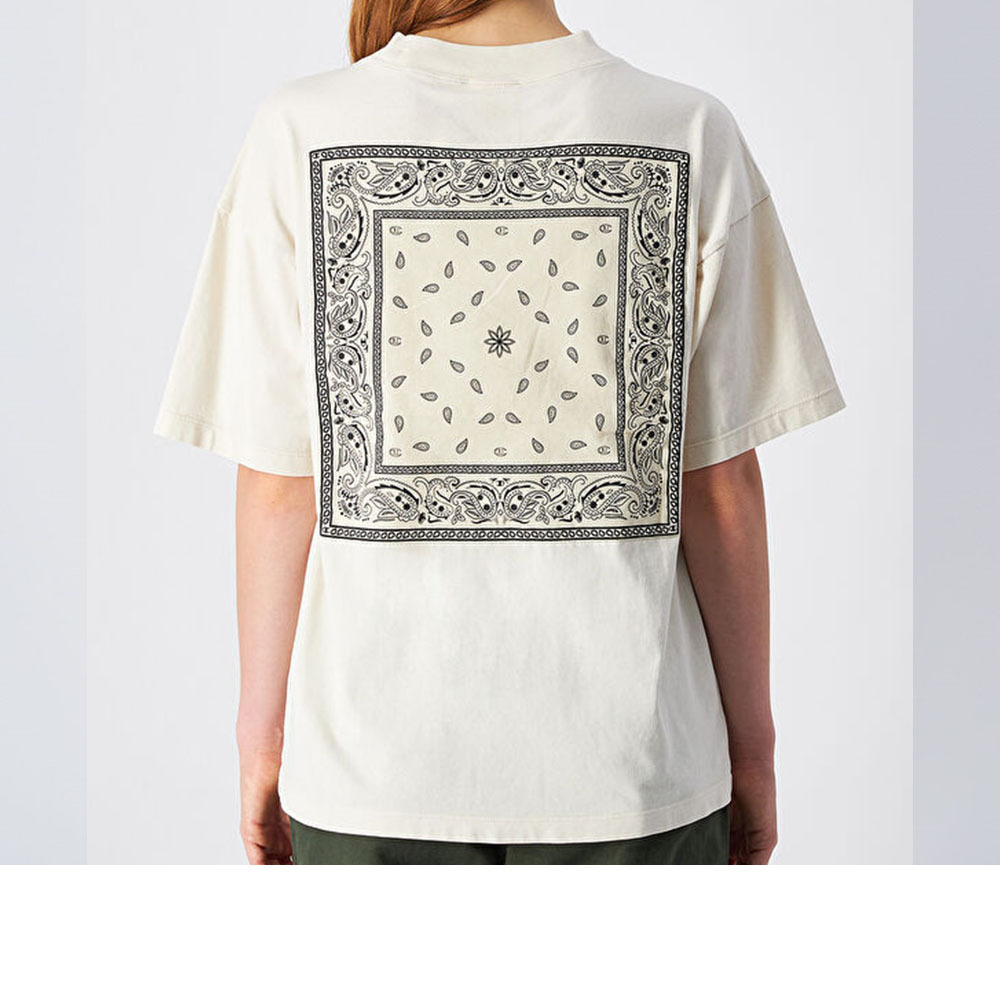 女款 -ROCHESTER街頭風 變形蟲拚布 短TEE-淺米色（117449-YS015）