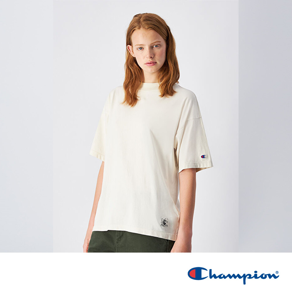 女款 -ROCHESTER街頭風 變形蟲拚布 短TEE-淺米色（117449-YS015）