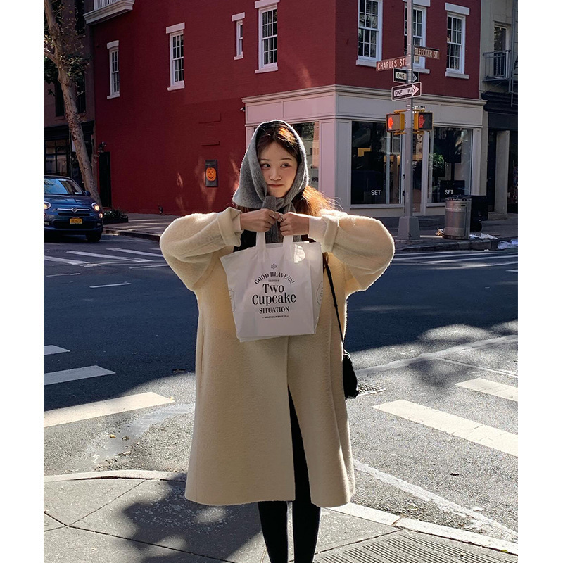 ᴷᴼᴿᴱᴬ 🇰🇷Ounce氣質柔感羊毛翻領設計中長版大衣（三色）