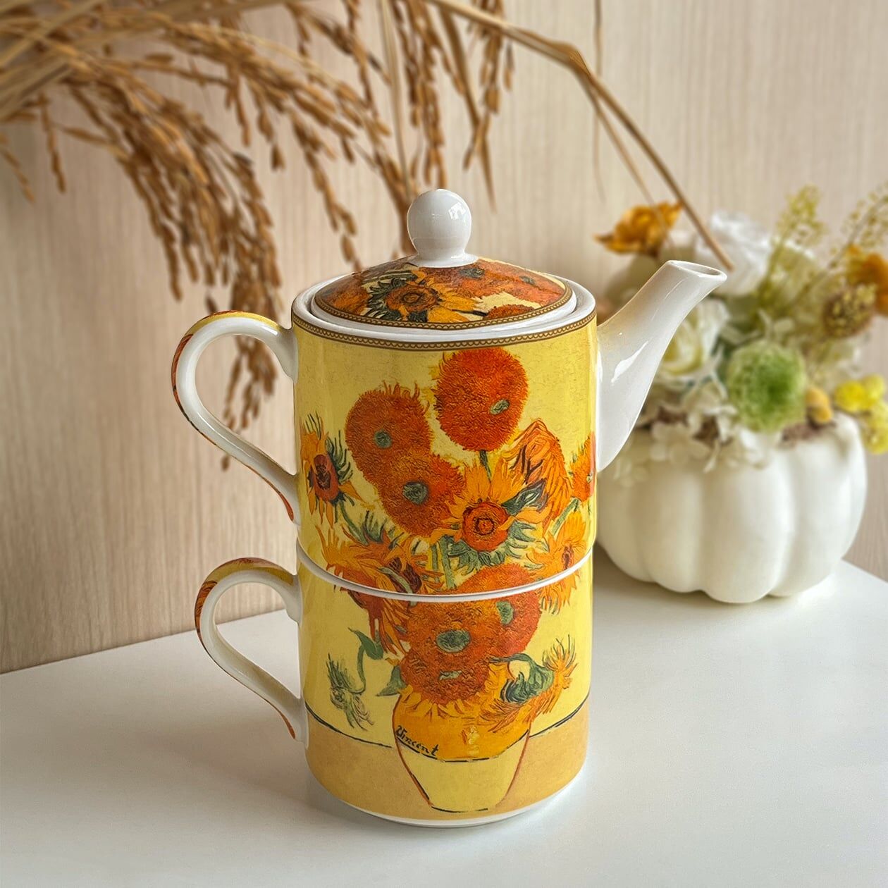 lesserpavey,vangogh,莫內,茶壺,個人杯壺組,杯壺,杯壺組,午茶組,單人杯壺組,個人杯壺組,子母壺,內湖,換個角度有限公司
