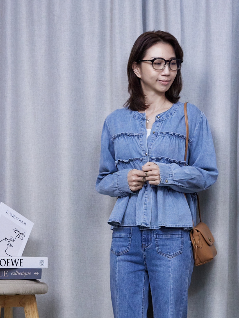 【闆娘推薦】層次剪裁・新柔軟丹寧百搭氣質襯衫