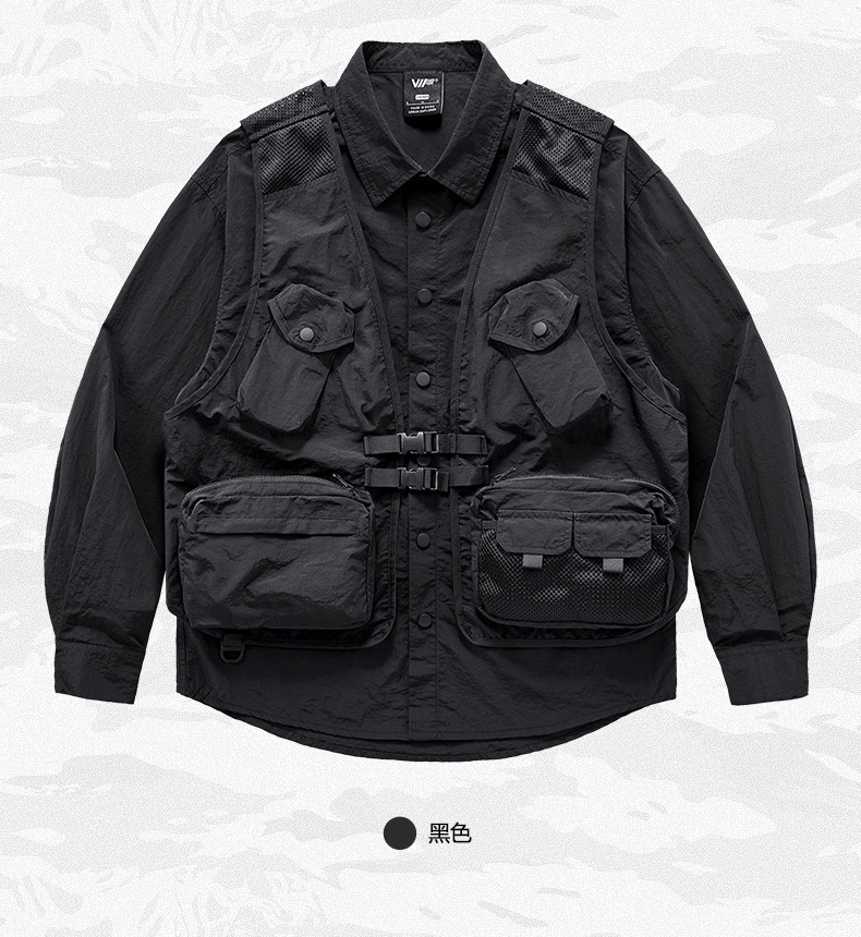 𝙏𝙀𝘾𝙃𝙒𝙀𝘼𝙍  假兩件拼接襯衫外套