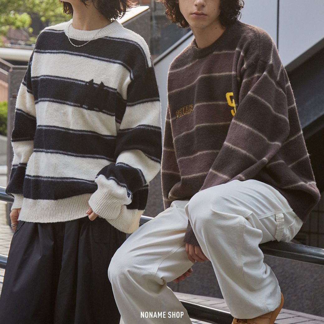 MLB 日本限定 美國職棒大聯盟 圓領 條紋 針織 長袖 三色 (男款)