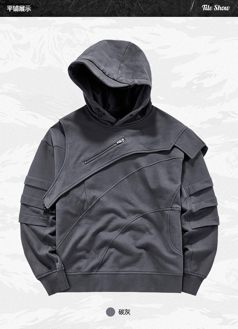 𝙏𝙀𝘾𝙃𝙒𝙀𝘼𝙍  多層次廢土連帽衛衣