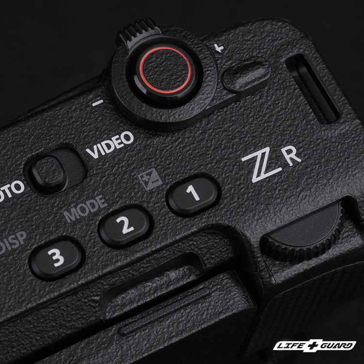 Nikon ZR 貼膜細節圖，LIFE+GUARD 專機專屬設計開版