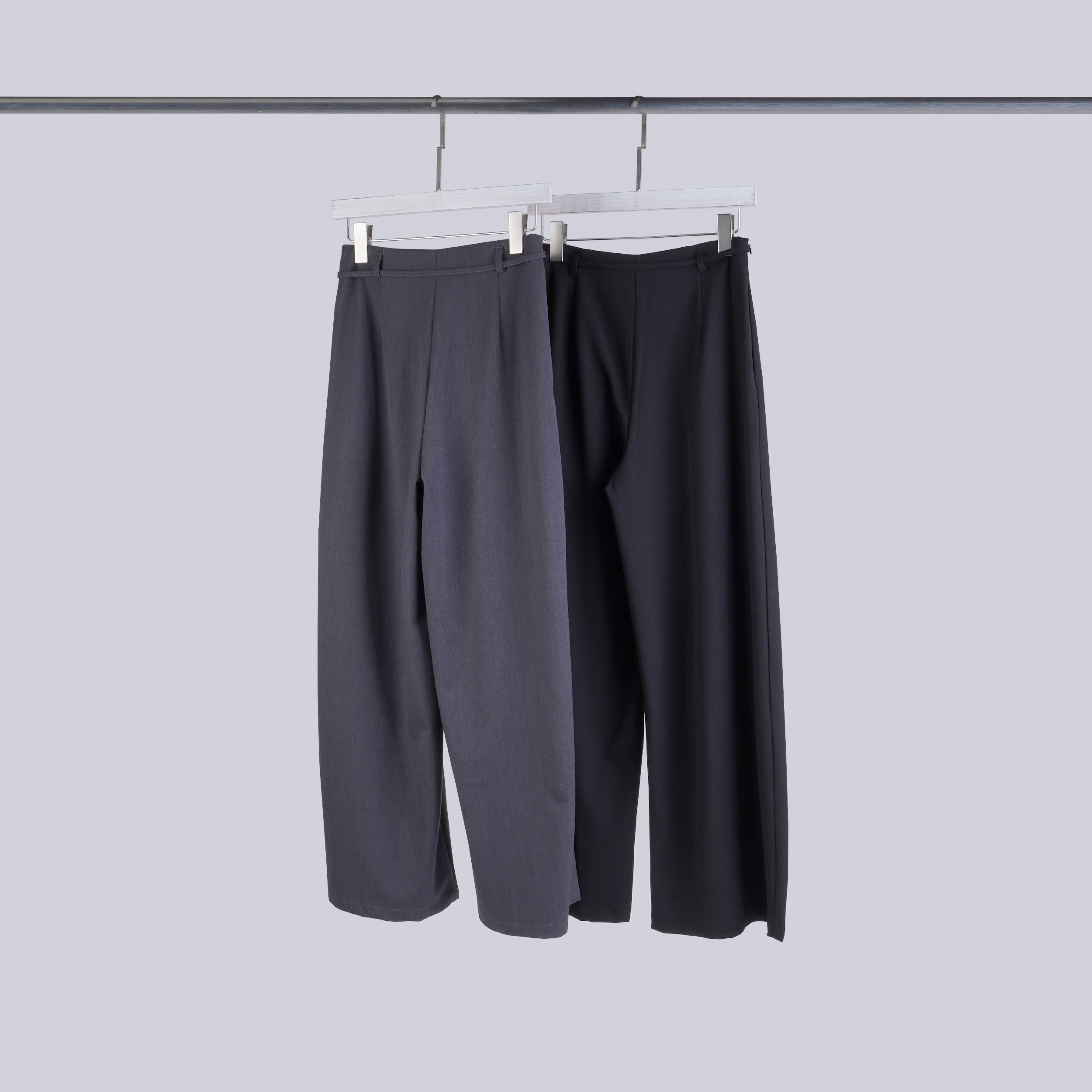 設計感腰帶釦抽繩寬褲 | S-L | 2色