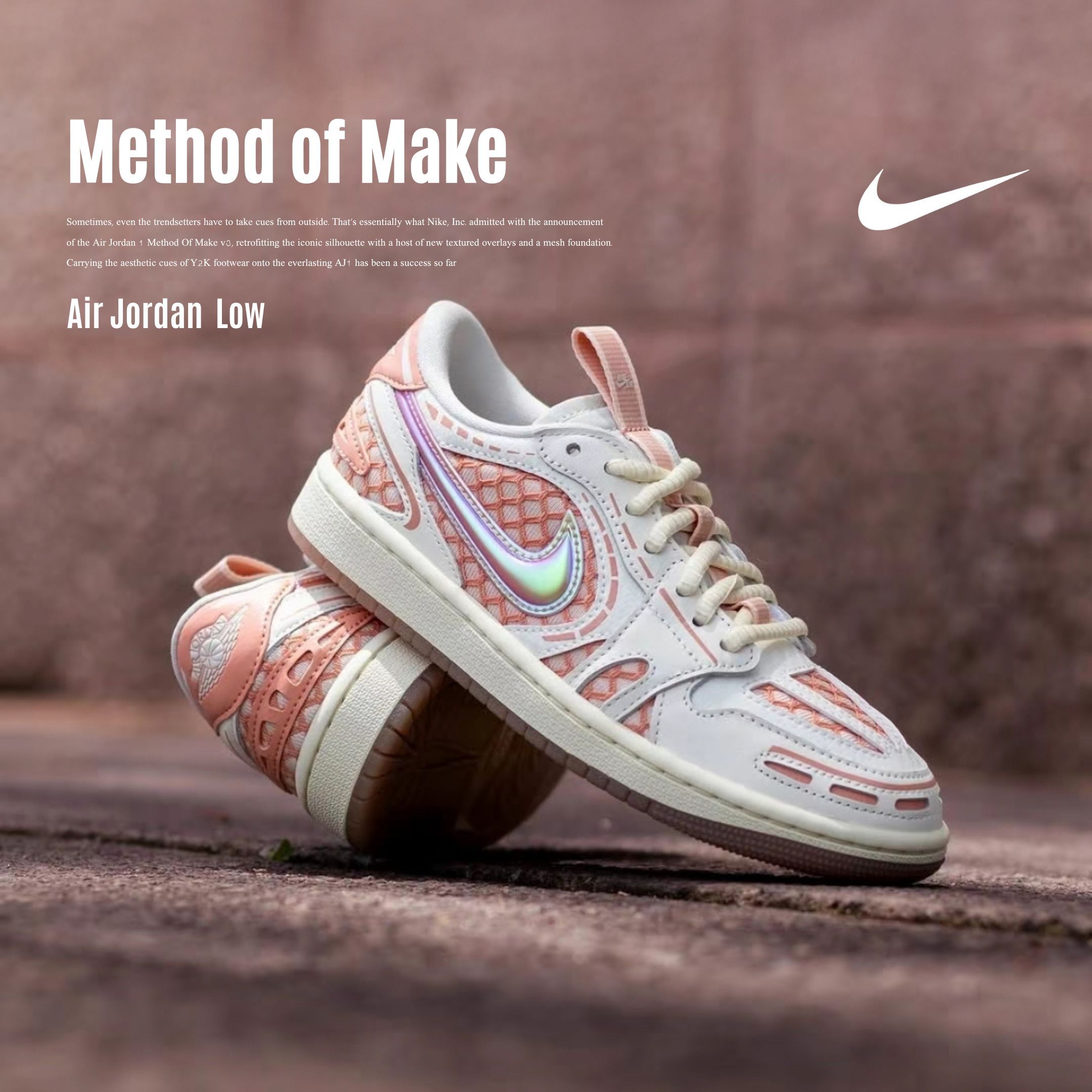 NICEDAY 代購 Air Jordan 1 Low MM V3 銀白粉 美人魚 珍珠 菱格紋 泡泡 未來 休閒鞋 HQ2186-180