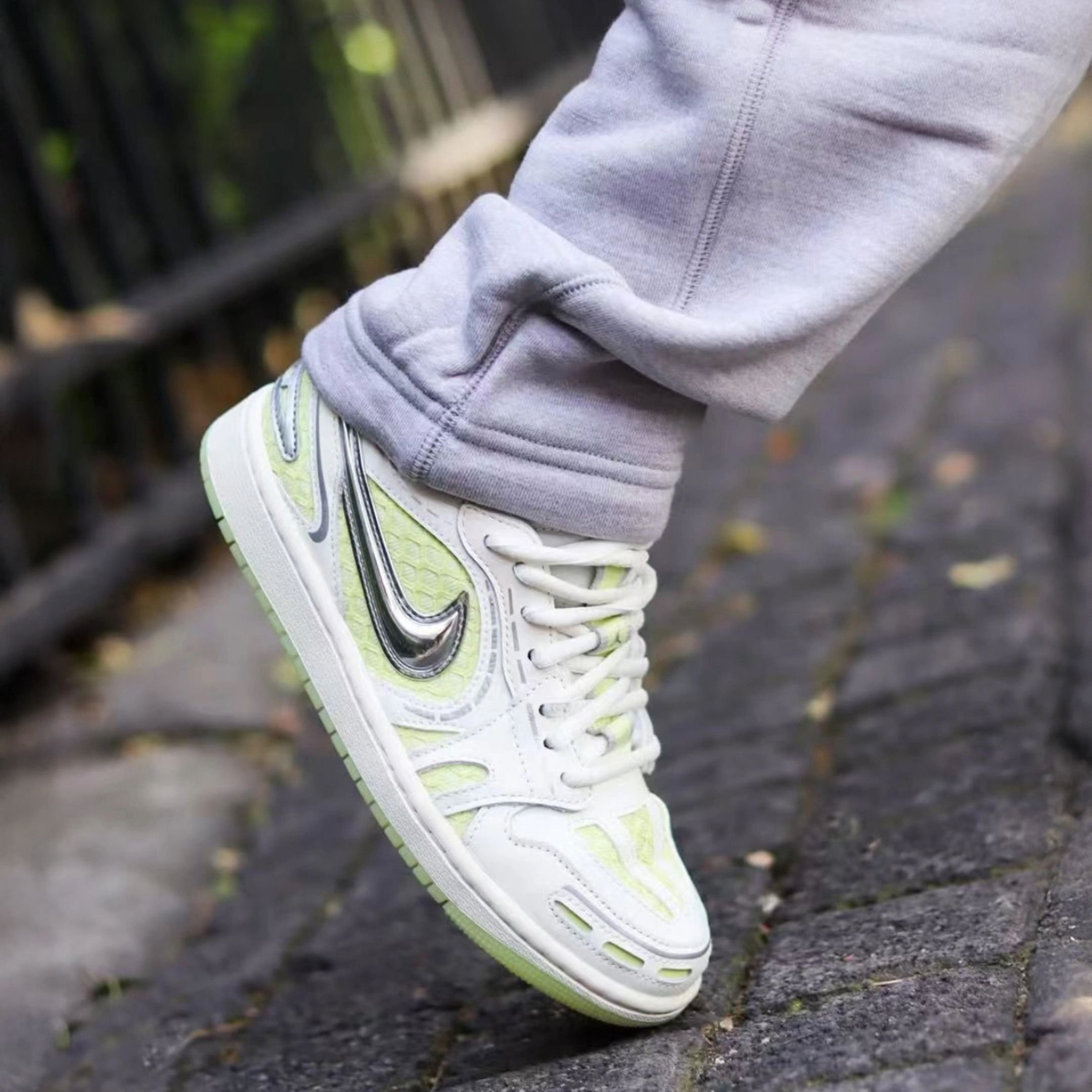 NICEDAY 代購 Air Jordan 1 Low MM V3 銀白綠 抹茶 珍珠 菱格紋 泡泡 未來 休閒鞋 HQ2186-130