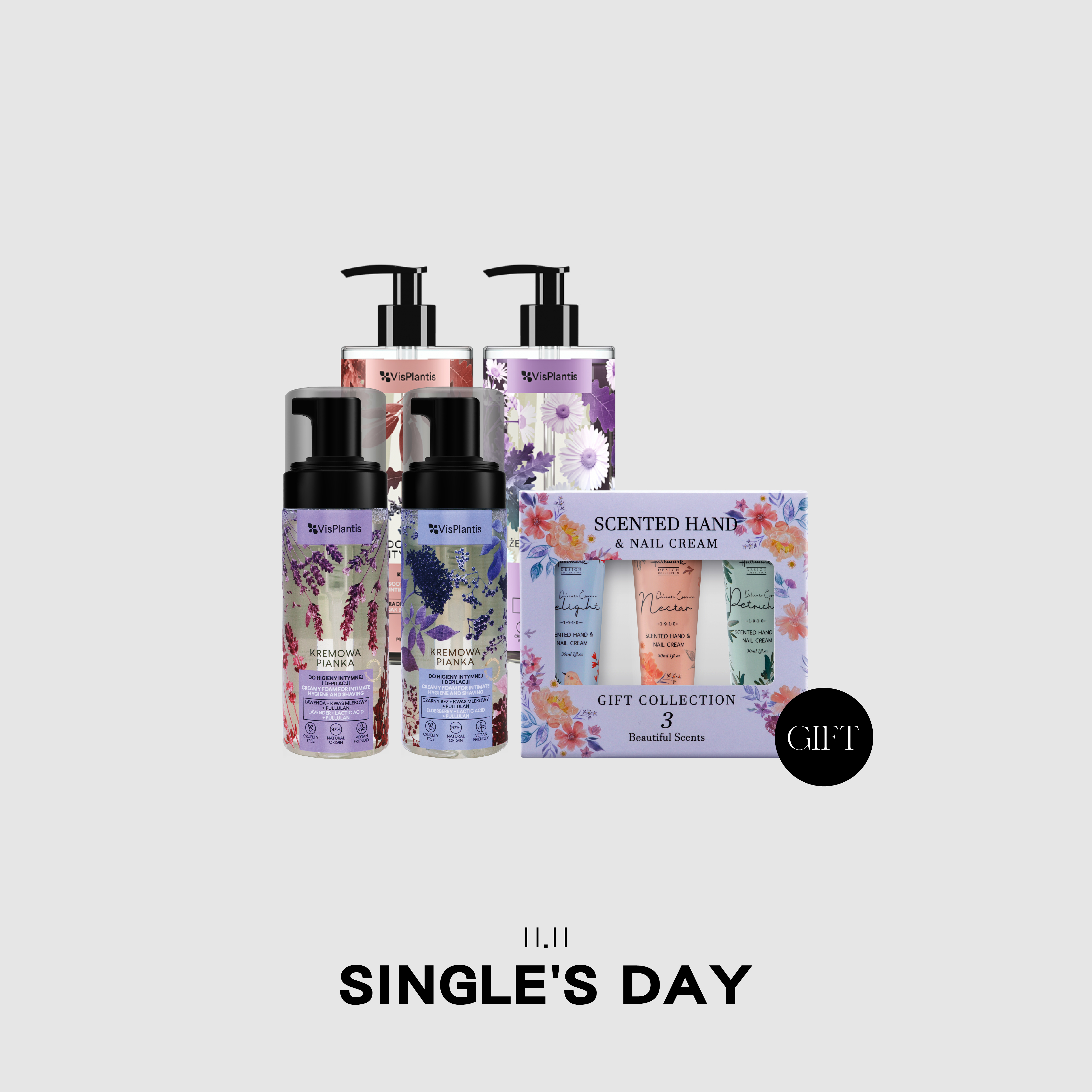 Vis Plantis薇芝草本 私密潔膚露 300ml 4入 贈 香氛護手霜禮盒30ml(感性/奇蹟/寵愛)