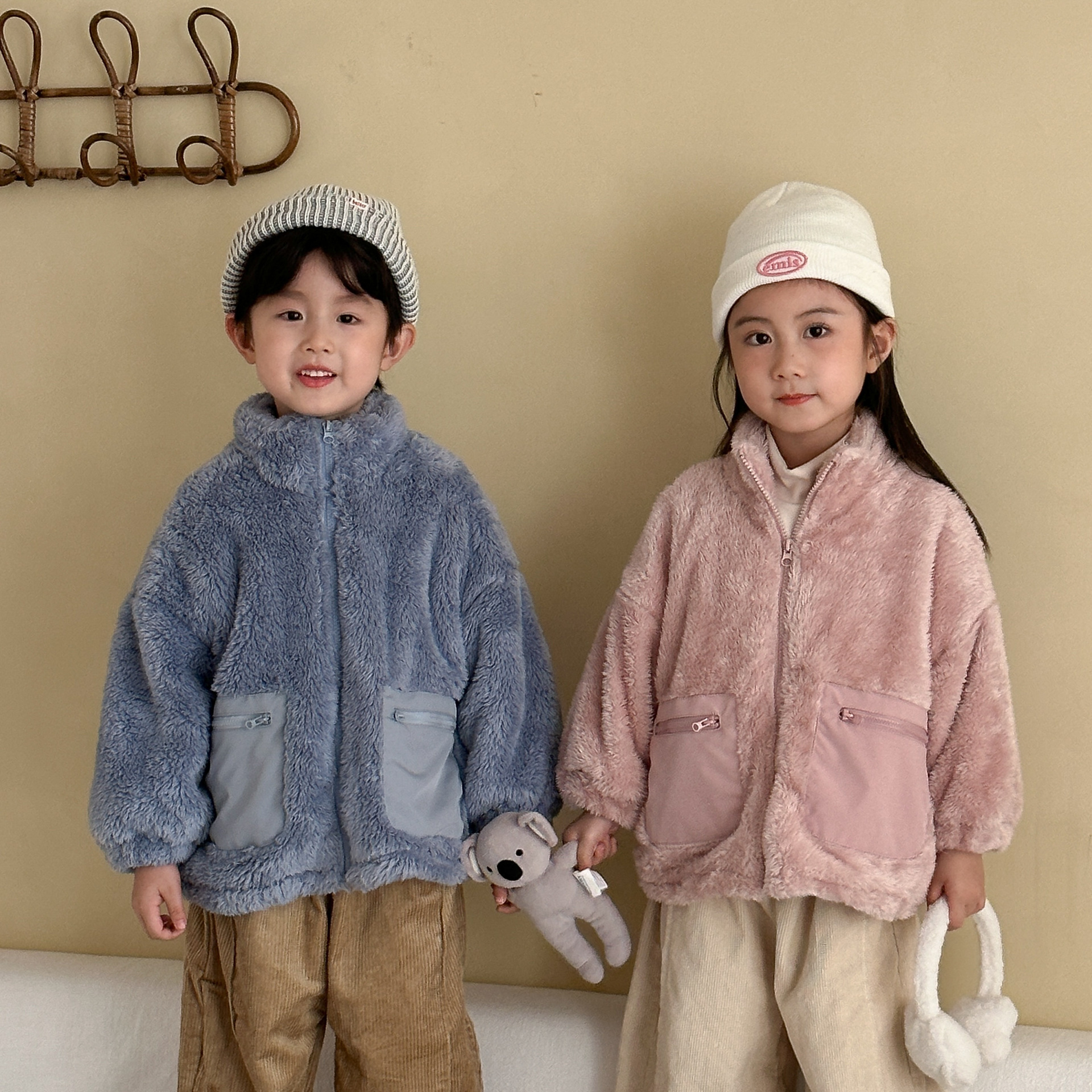 純色泰迪加絨外套(80-150)