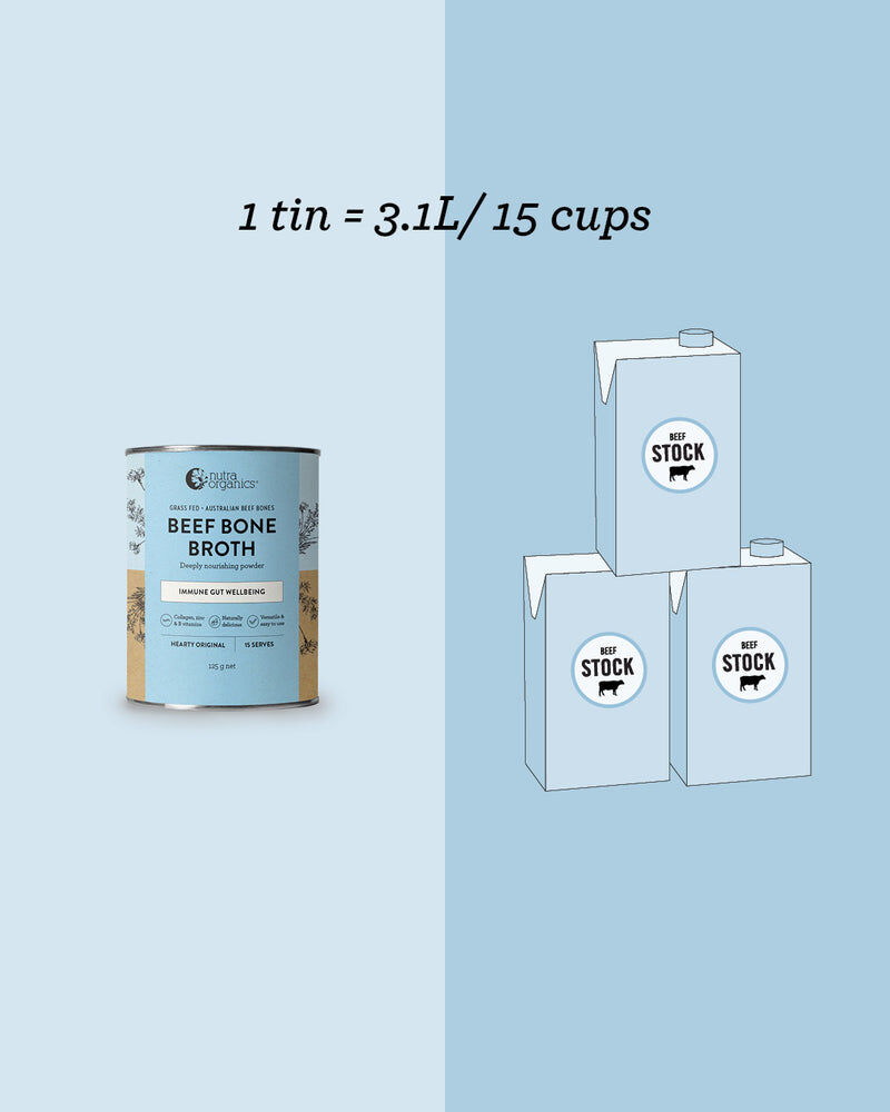 Nutra Organic 澳洲草飼牛骨濃湯粉 -原味 125g 1樽沖15次!