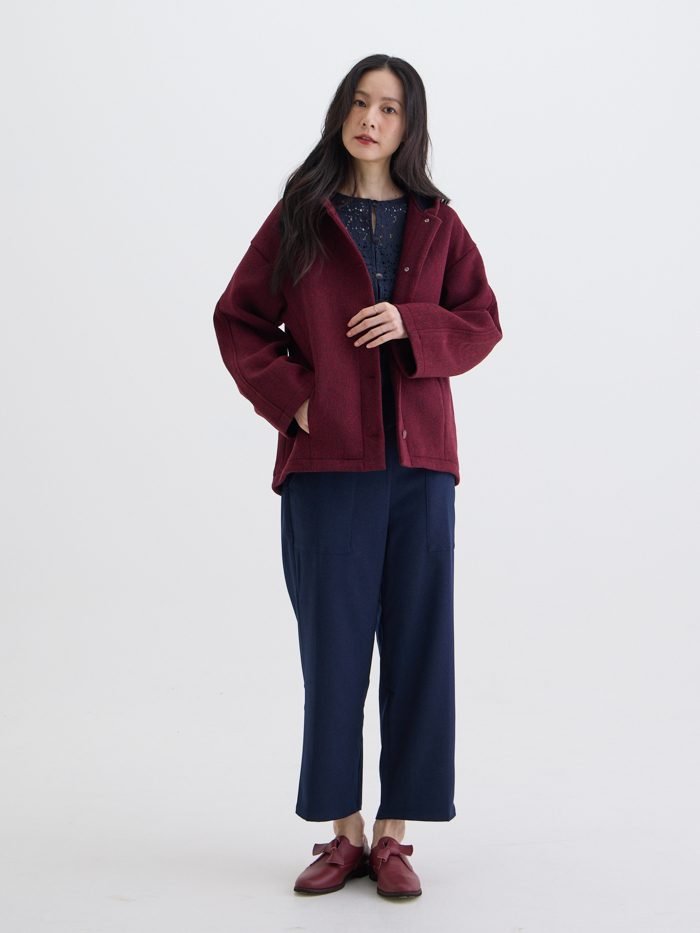 小雪怪連帽澎澎外套-石榴暮光