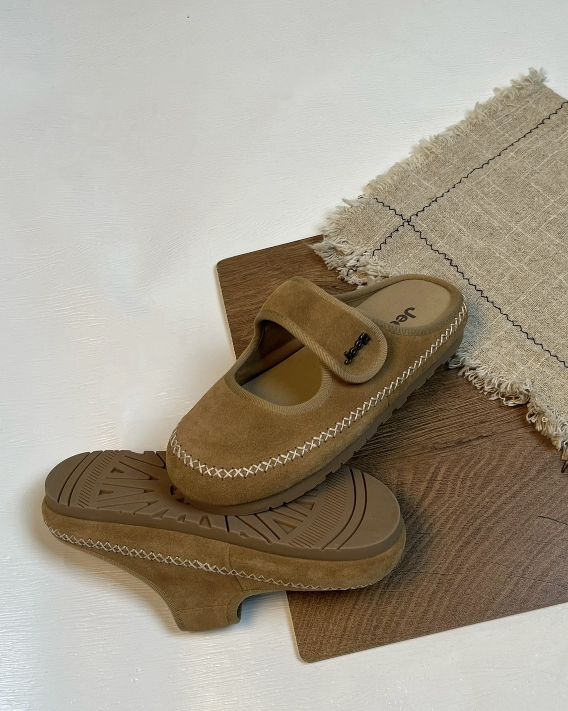 【預購】JEEP 明線魔鬼氈勃肯鞋 2色 P654W14261