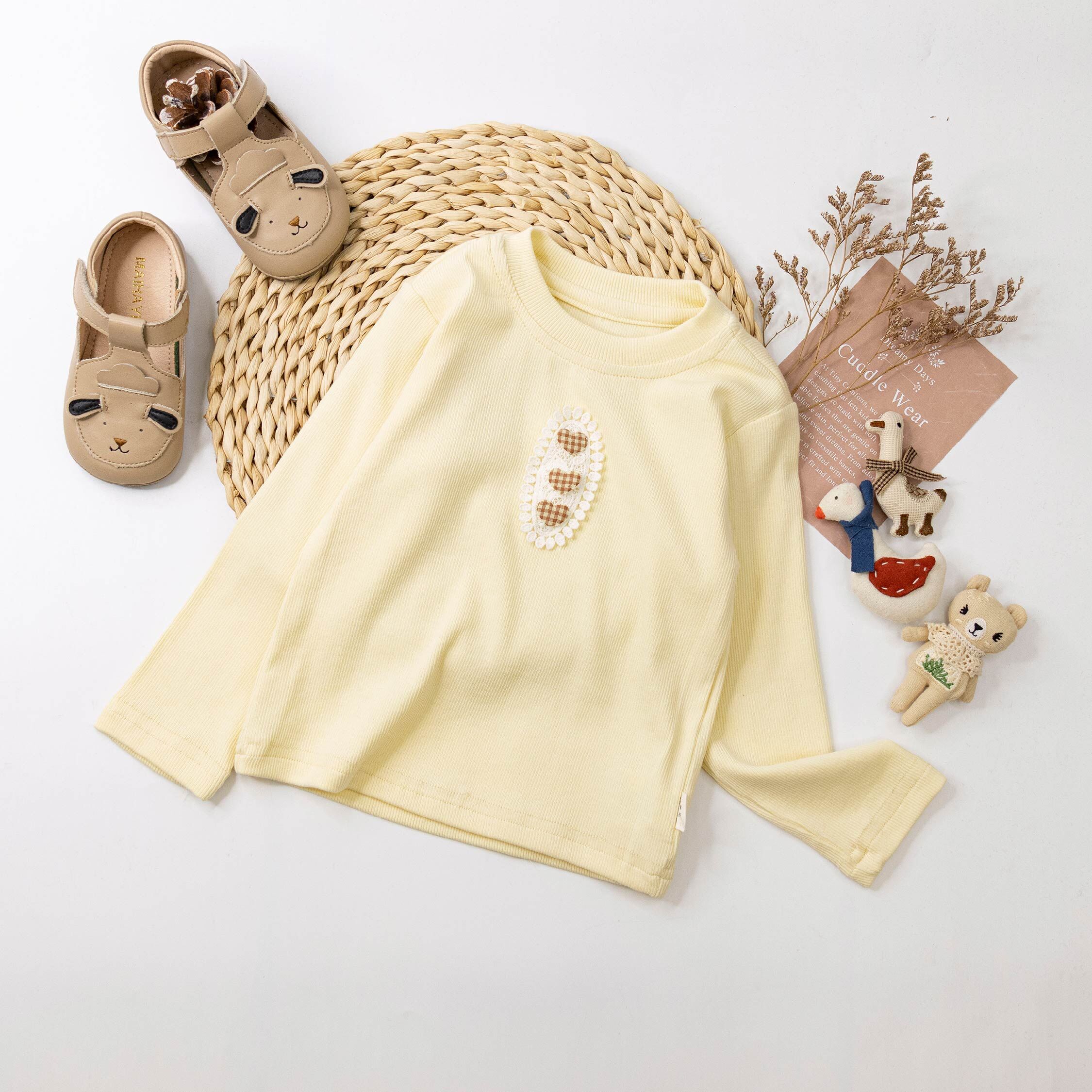 【H55557】愛心格子鬆餅上衣/內搭衣