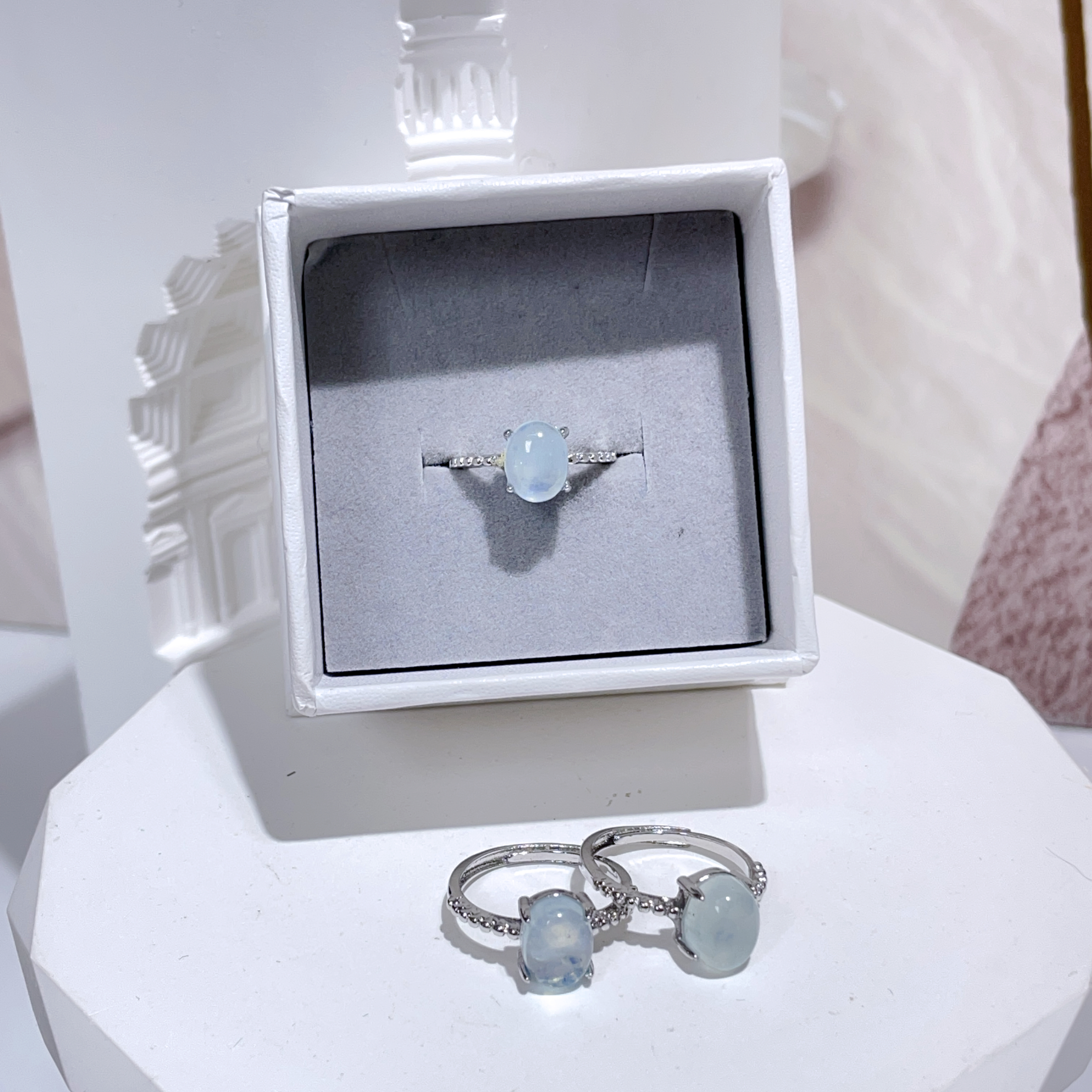 E275 海藍寶四爪戒指