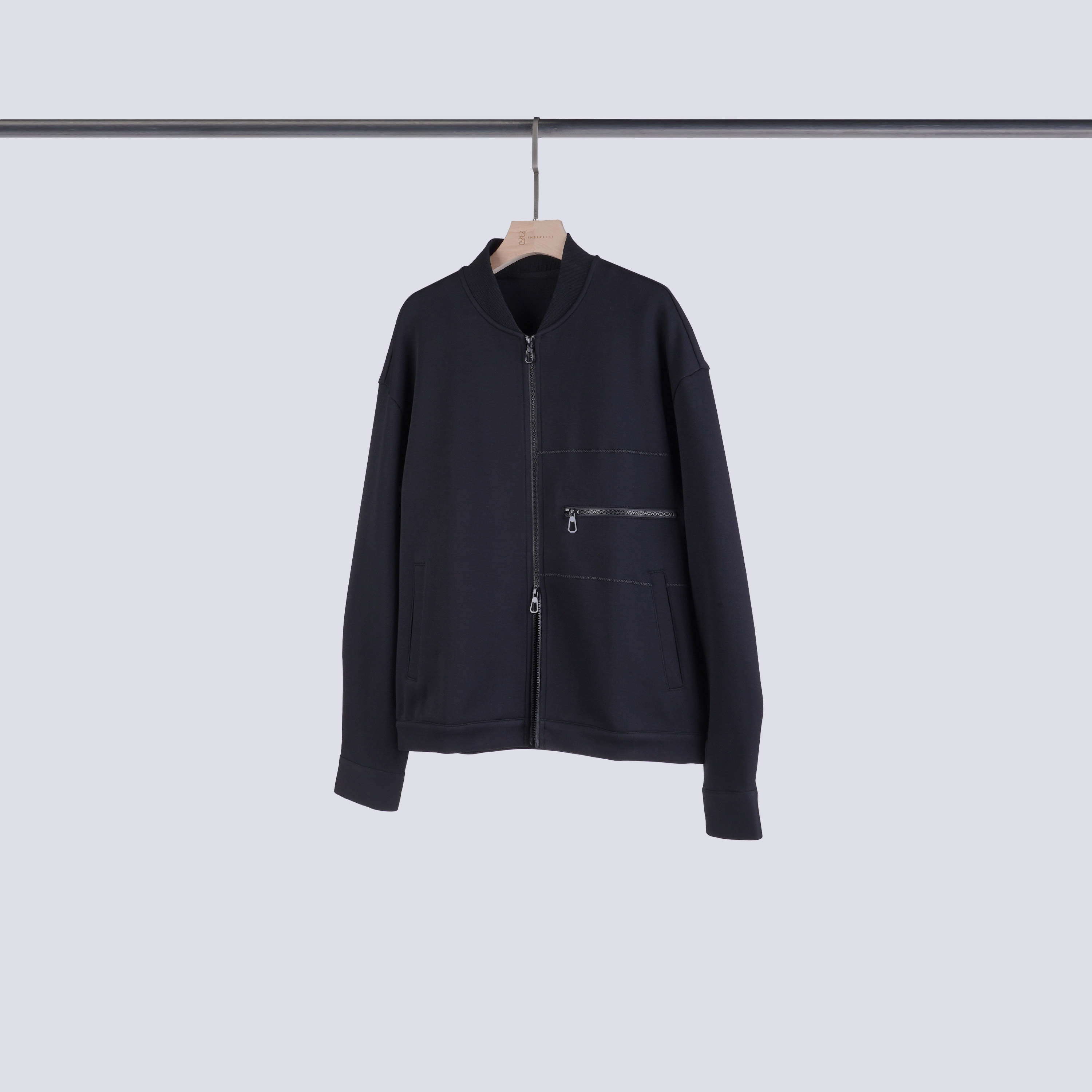 質感車線拉鍊外套 | S-XL | 就是黑