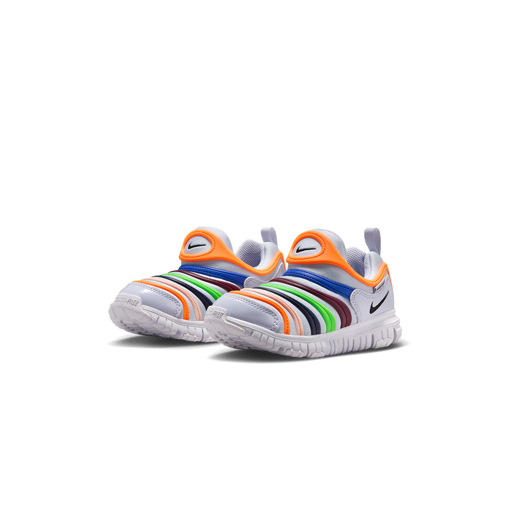 Nike Dynamo Free 中童 童鞋 灰彩色 輕便 透氣 舒適 毛毛蟲鞋 運動 休閒鞋 343738-032