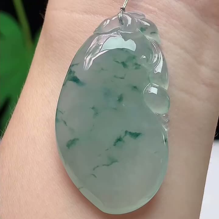翡翠冰種飄花福瓜,天然翡翠A玉, 緬甸玉, Jade, Jadeite
