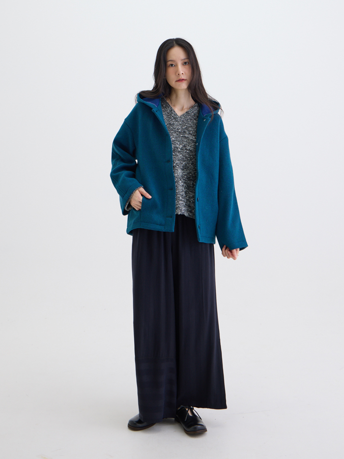 小雪怪連帽澎澎外套-海霧森林