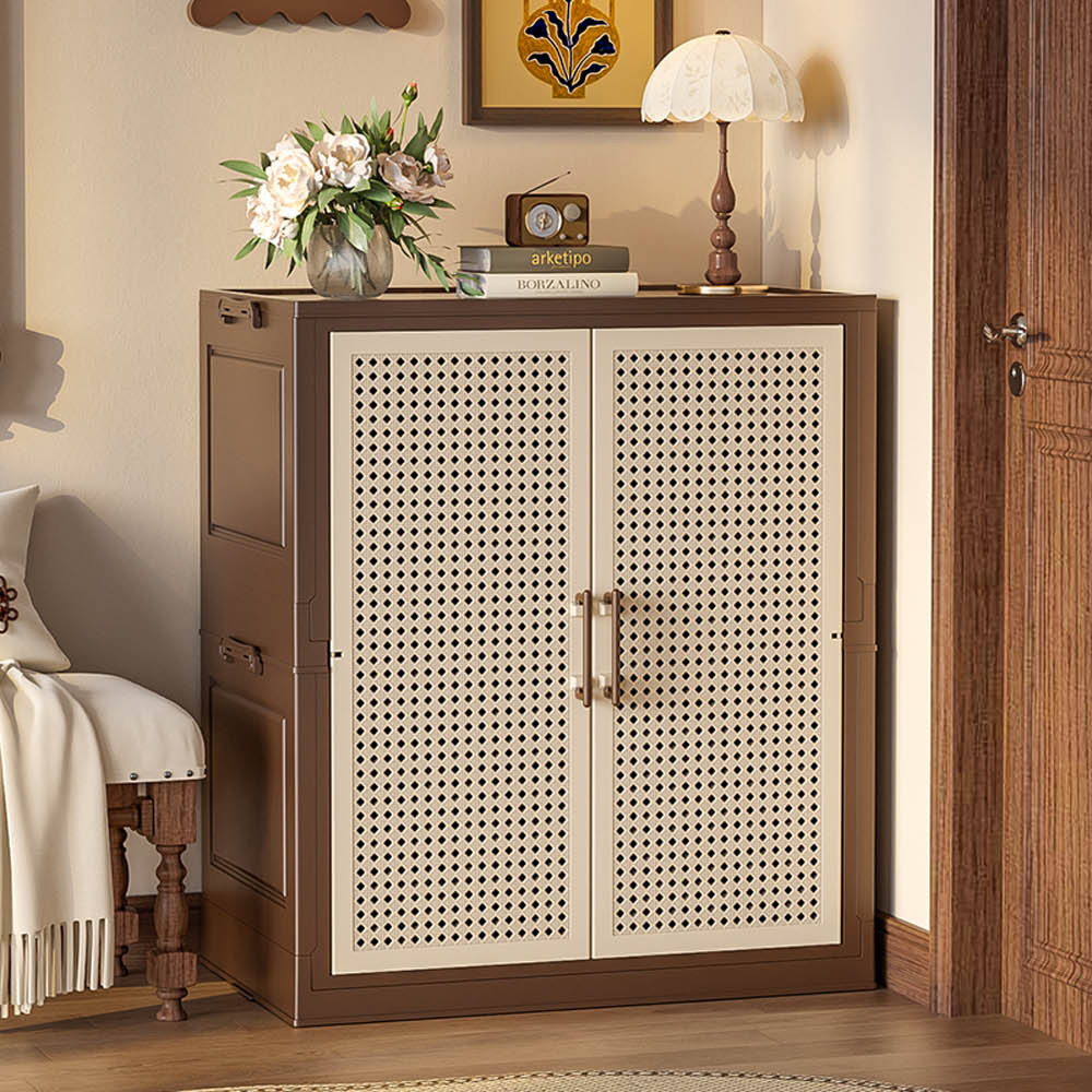 【AOTTO】65面寬中古藤編可調節收納鞋櫃(AC-218)