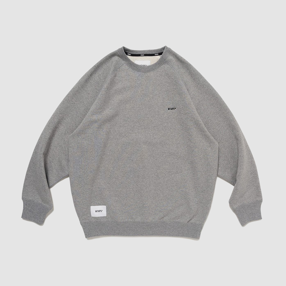 -(B4a04)-WTAPS SIGN-RGYD / SWEATER / COTTON 棉質毛衣 大學T 衛衣 灰色-252ATDT-CSM05