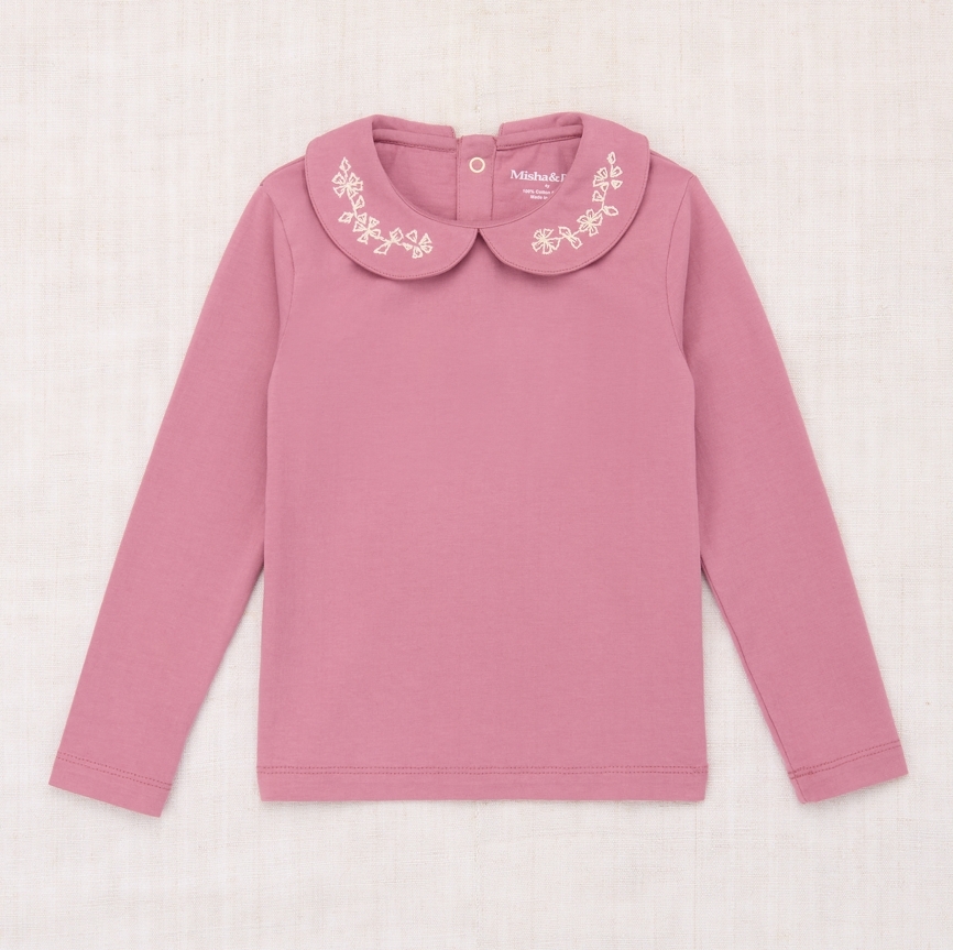 Misha & Puff 花邊刺繡襯衫 Embroidered Peter Pan Top - Antique Rose