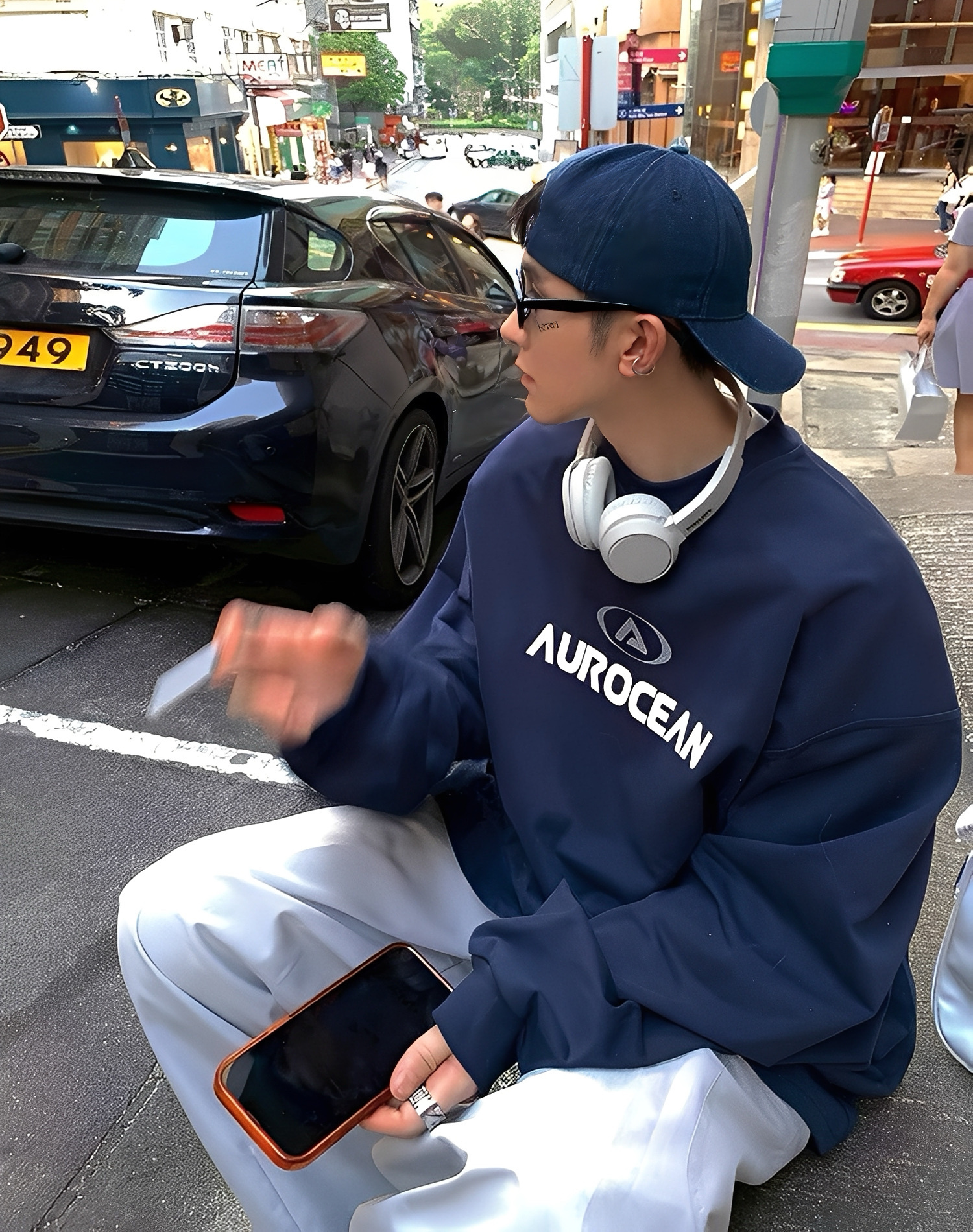 AUROCEAN 美式 刷毛 設計 長袖 大學T