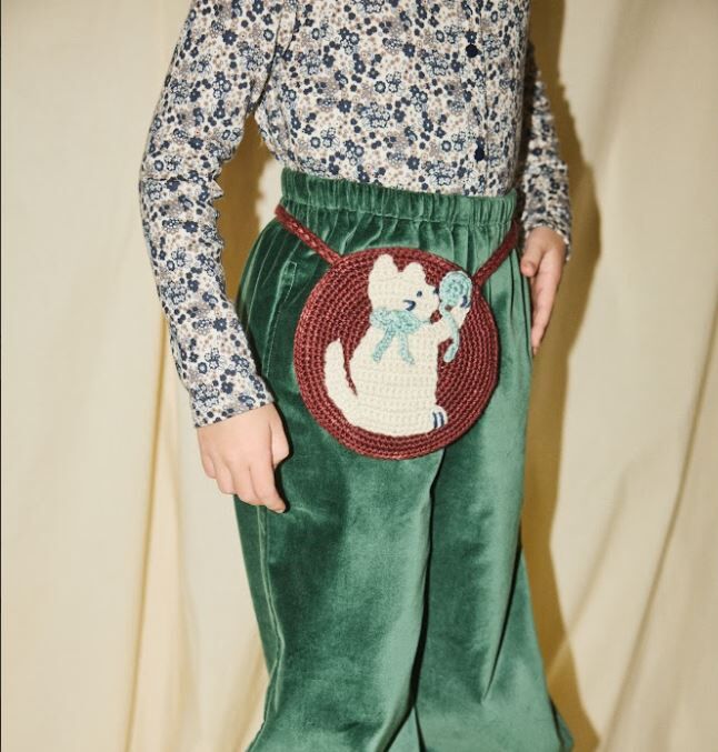 Misha & Puff  小貓編織包 Meadow Yarn Cat Circle Bag - Madder Root