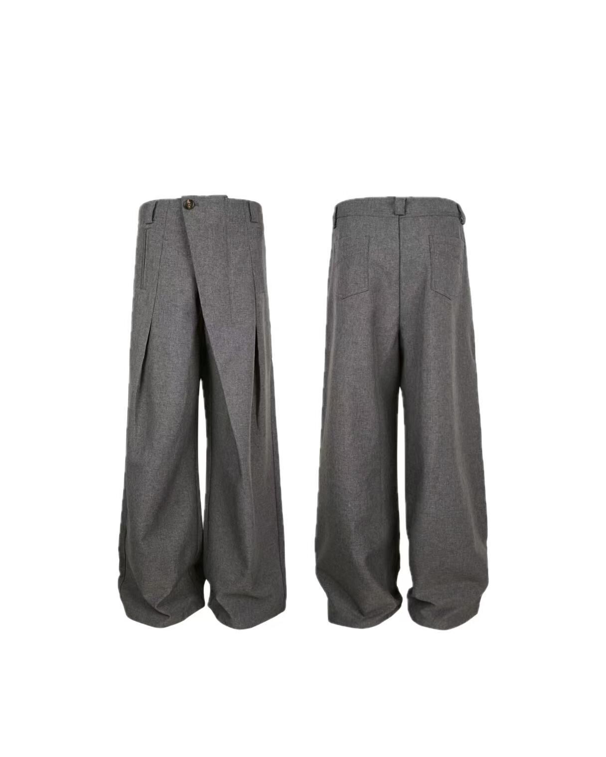 FU 打摺 斜門解構 花紗 肌理感 #西裝褲