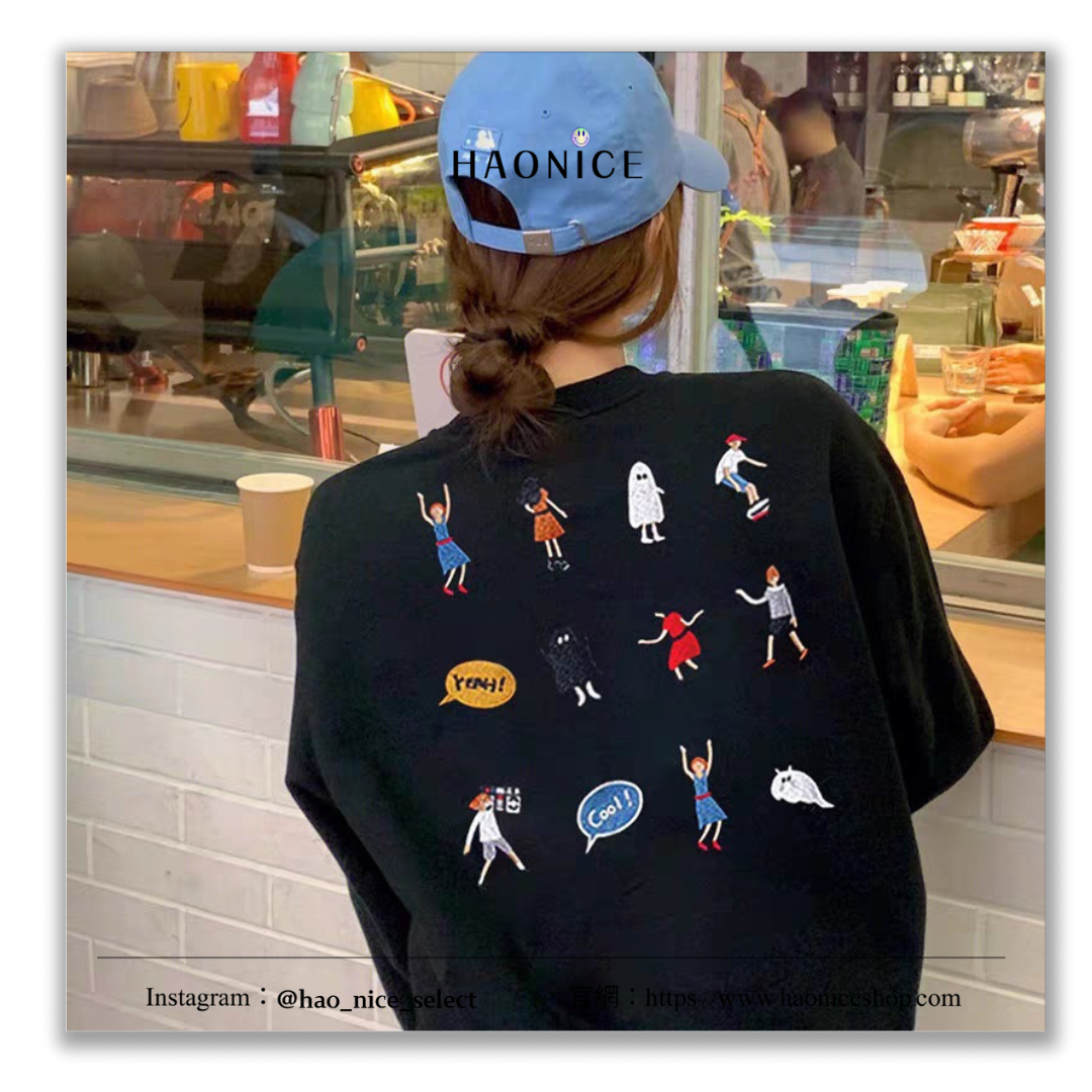 【HAO NICE 】 100%韓國🇰🇷正品 ADER ERROR SMALL  25FW 秋冬新款❄️ 可愛卡通人物刺繡 素色長袖 大學T❤️