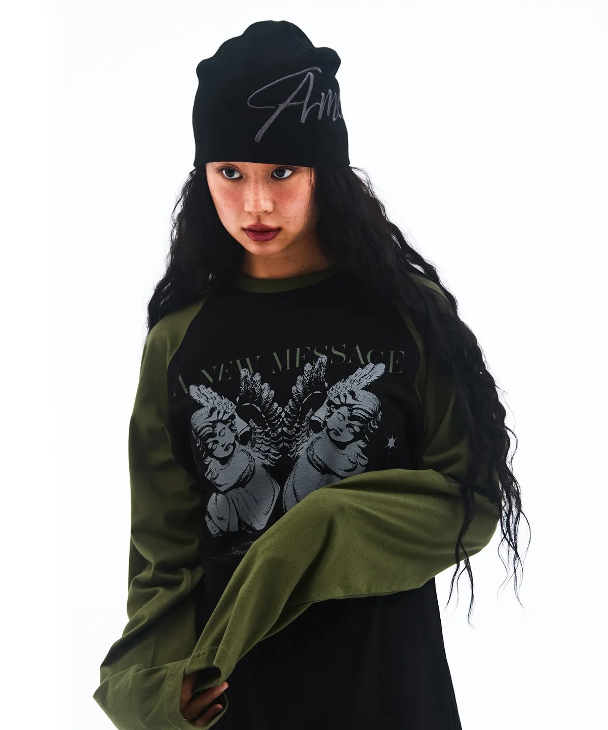 AMES WORLDWIDE ANGEL RAGLAN LONGSLEEVE TEE