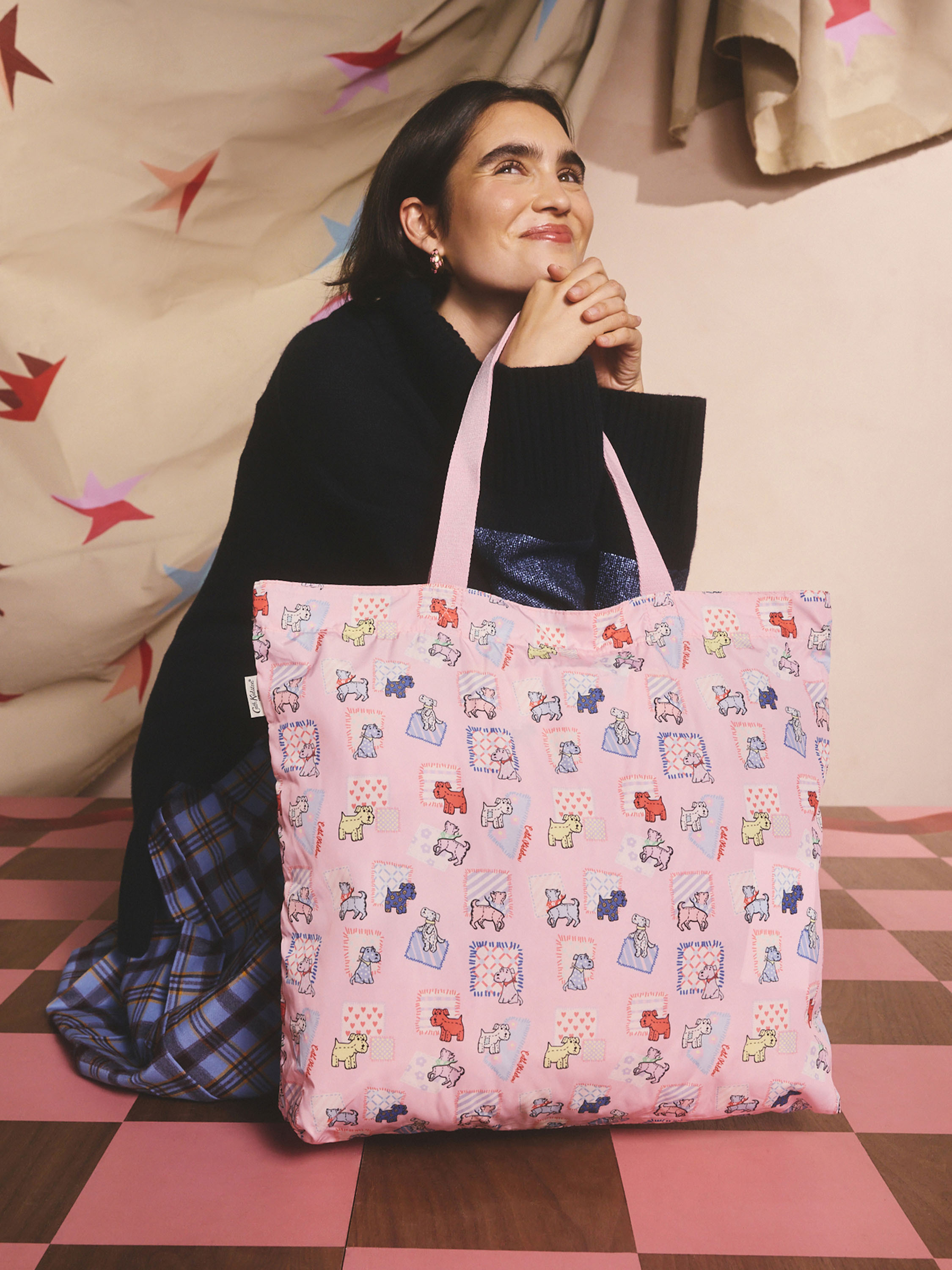 Teddy Dog 大型可折疊拉鍊購物袋