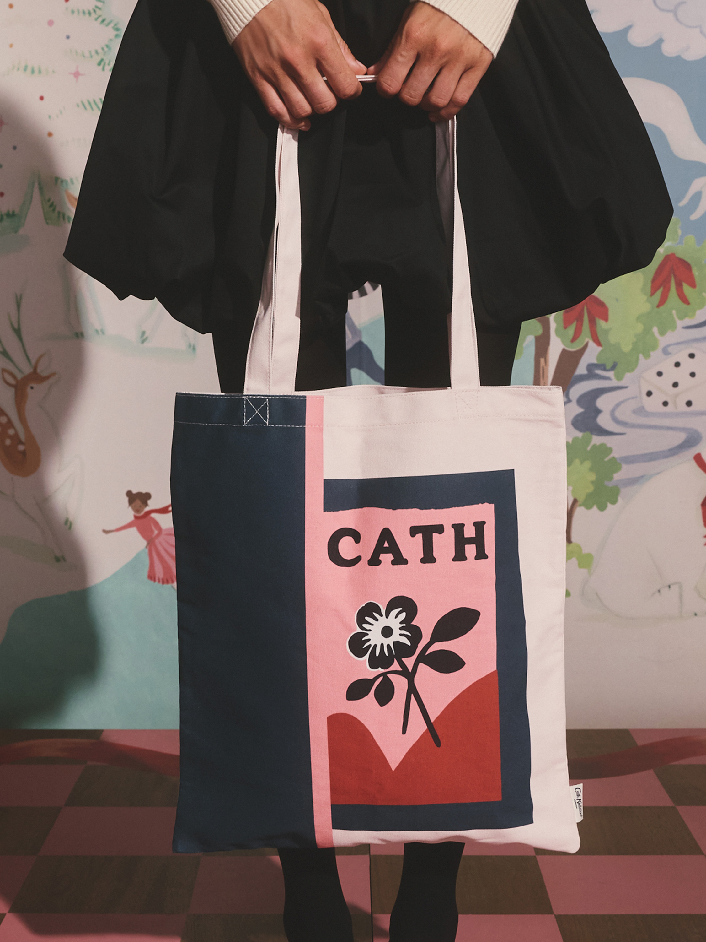 Retro Posters Floral Green 圖案托特包