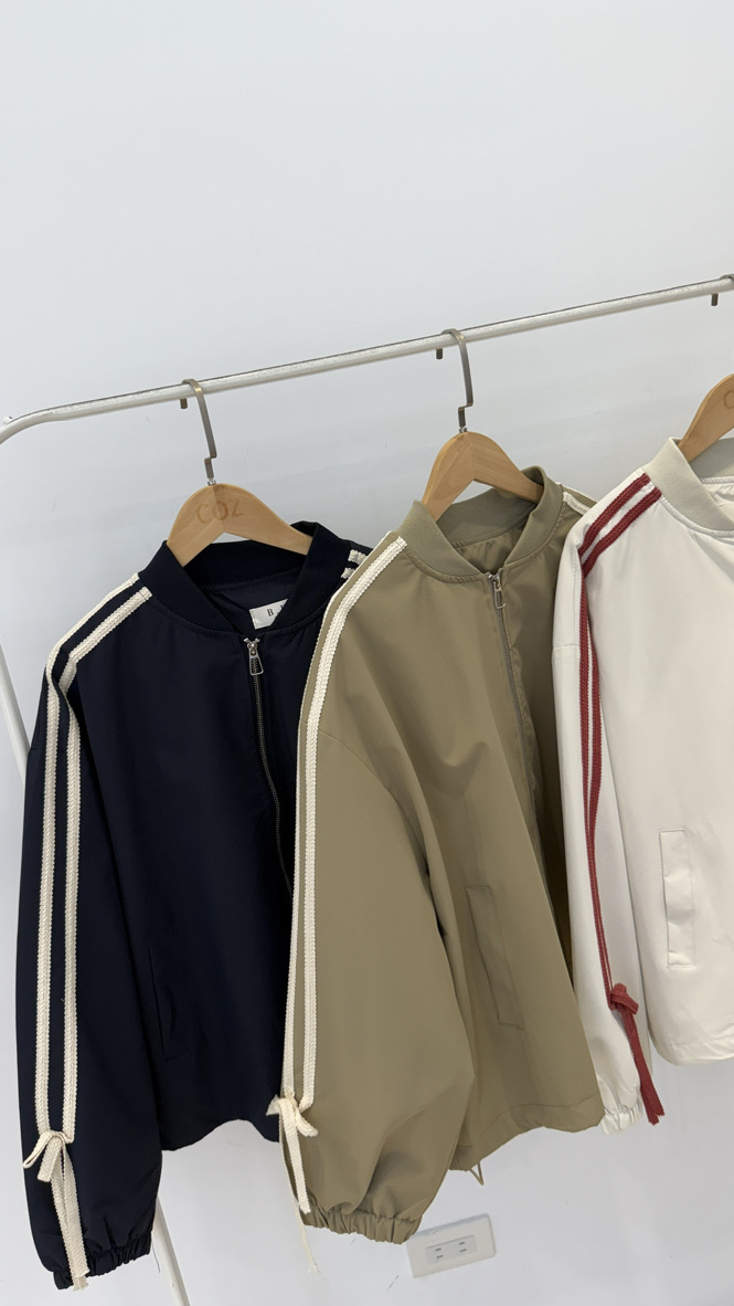 (現貨) J妮style！甜味袖綁帶౨ৎ棒球拉鍊外套 _802.2