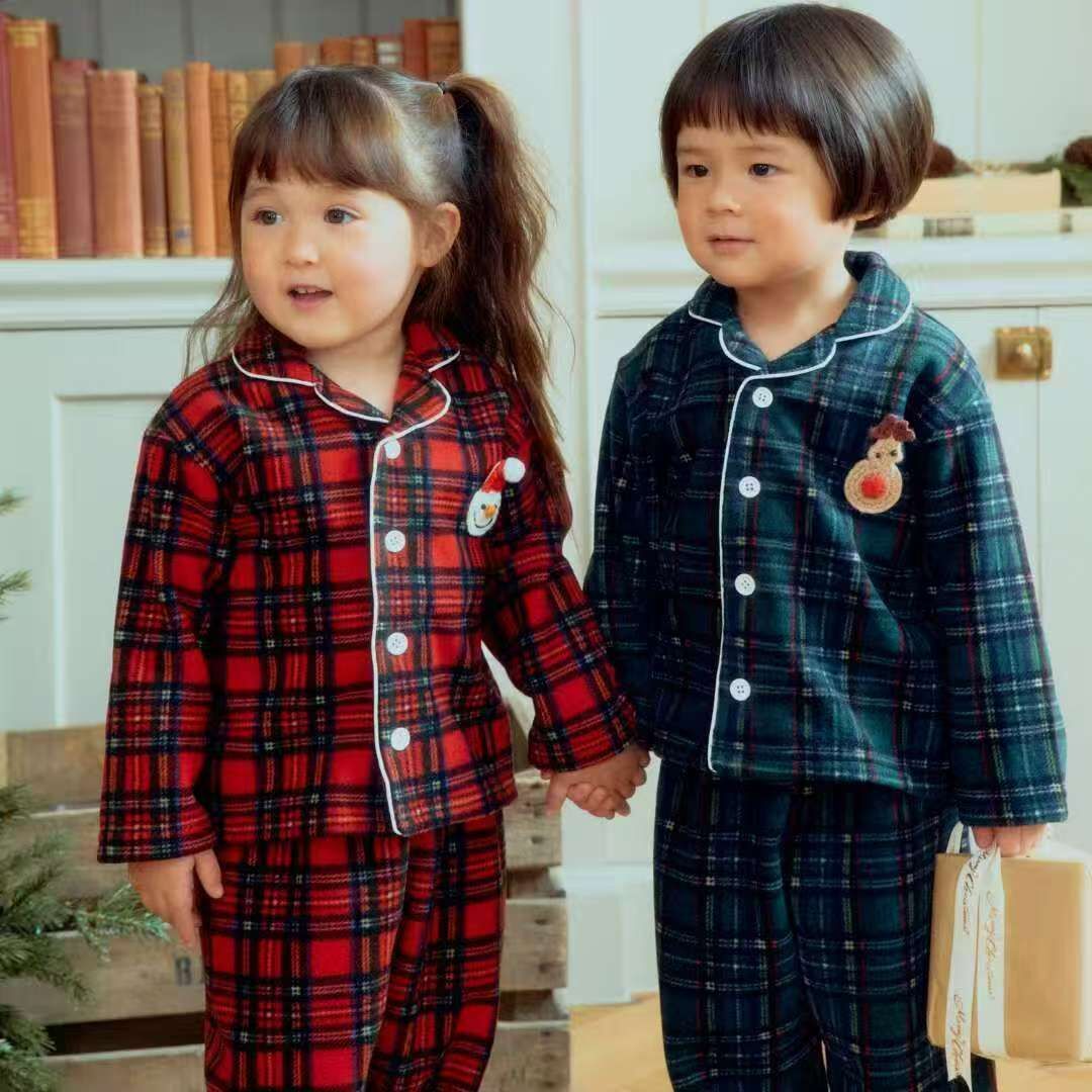 1SBB10SE007GN 1st Blue 綠黑格仔聖誕睡衣set