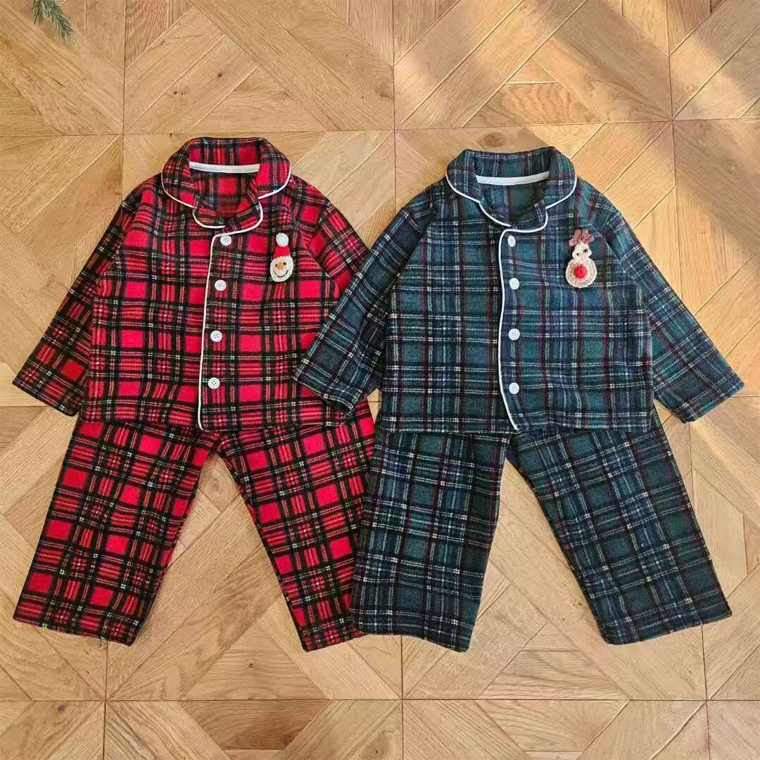 1SBB10SE007GN 1st Blue 綠黑格仔聖誕睡衣set